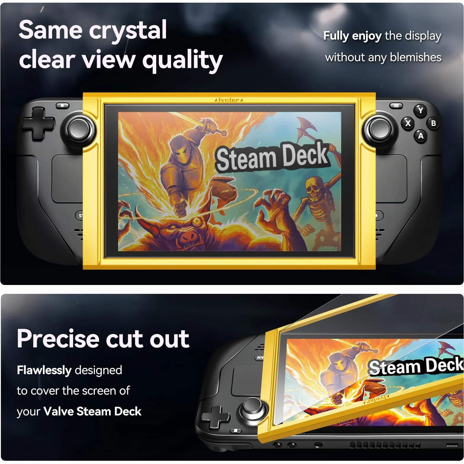 ivoler 2 sztuki matowej antyrefleksyjnej folii ochronnej do Steam Deck LCD/Steam Deck OLED, antyrefleksyjne szkło pancerne z funkcją pozycjonowania [ochrona przed oślepieniem] [niskie odbicie