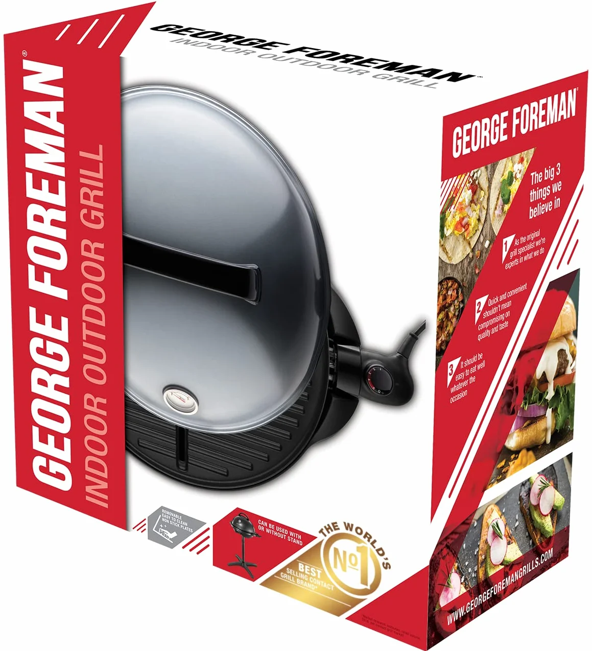 George Foreman Grill elektryczny 2400W 1500cm² nieprzywierający regulacja temperatury czarny
