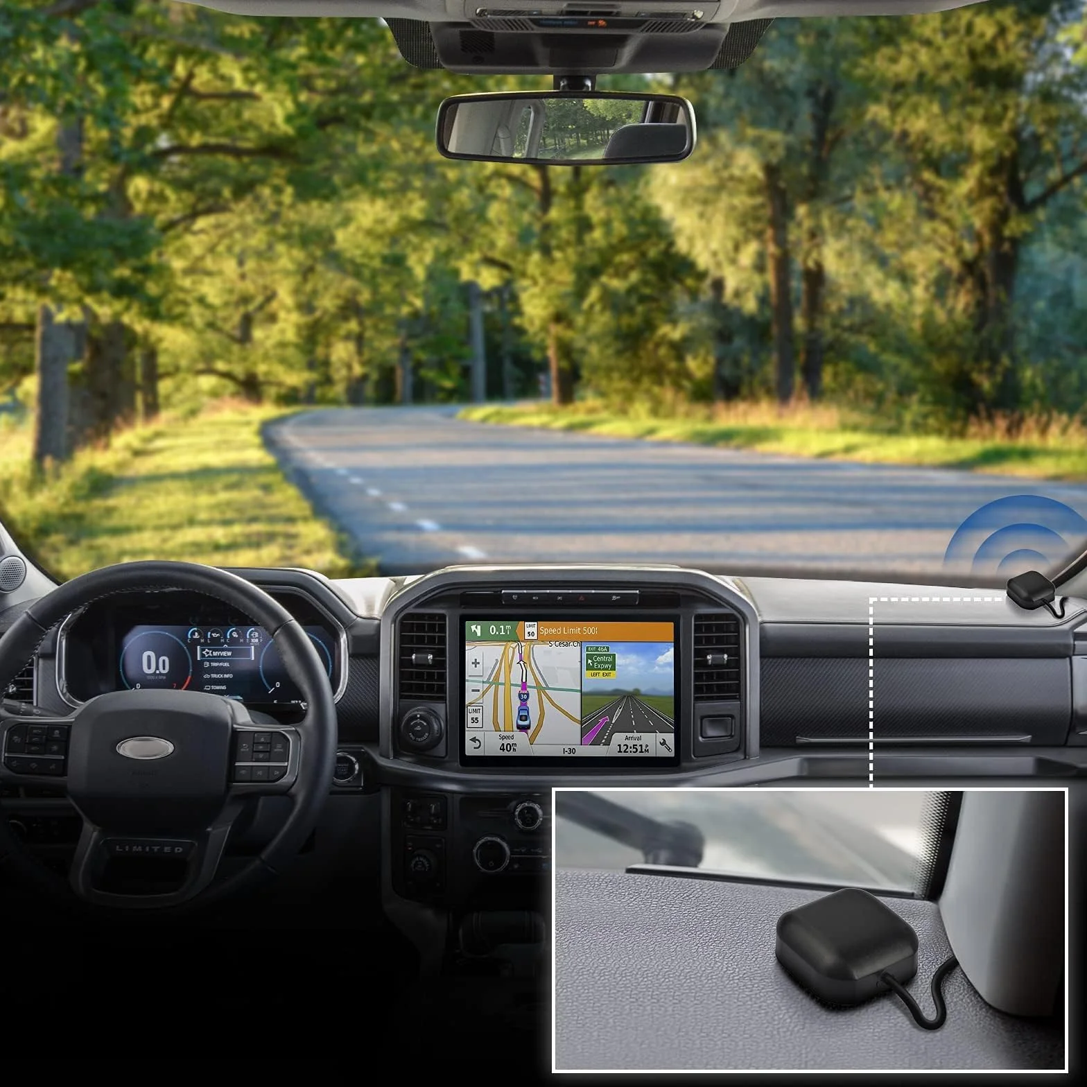 Bingfu Wodoodporny adapter samochodowy Fakra C Antena GPS z kablem przedłużającym 3 m/9,84 stóp do pojazdu z 3-5 V DC, kompatybilny z łodzią morską, lokalizatorem, urządzeniem śledzącym GPS w czasie
