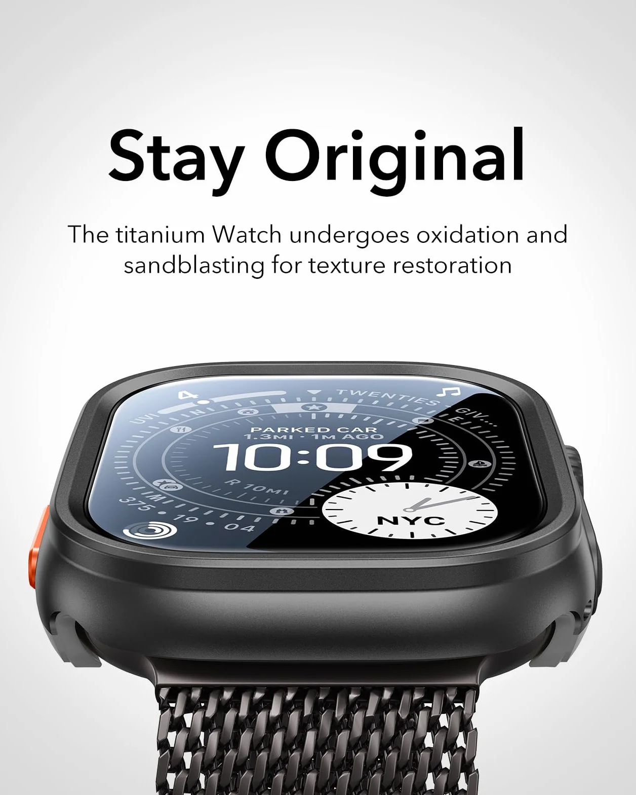 ESR Etui do Apple Watch Ultra 3/2/1 z osłoną ekranu 49 mm (2025/2024/2023/2022), ochrona klasy wojskowej, obudowa ze stopu aluminium z 2 szt. ochraniaczy ze szkła pancernego, Stay Original, czarne