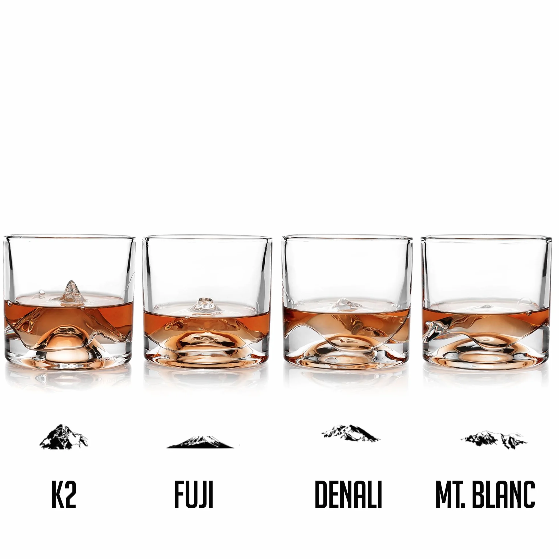 LIITON Ciężkie Kryształowe Szklanki do Whisky - Zestaw Upominkowy, Grube Mrożone Szklanki do Burbona, 0,5 kg, Premium Prezenty dla Mężczyzn, Kryształowe Dreszcze Koktajle