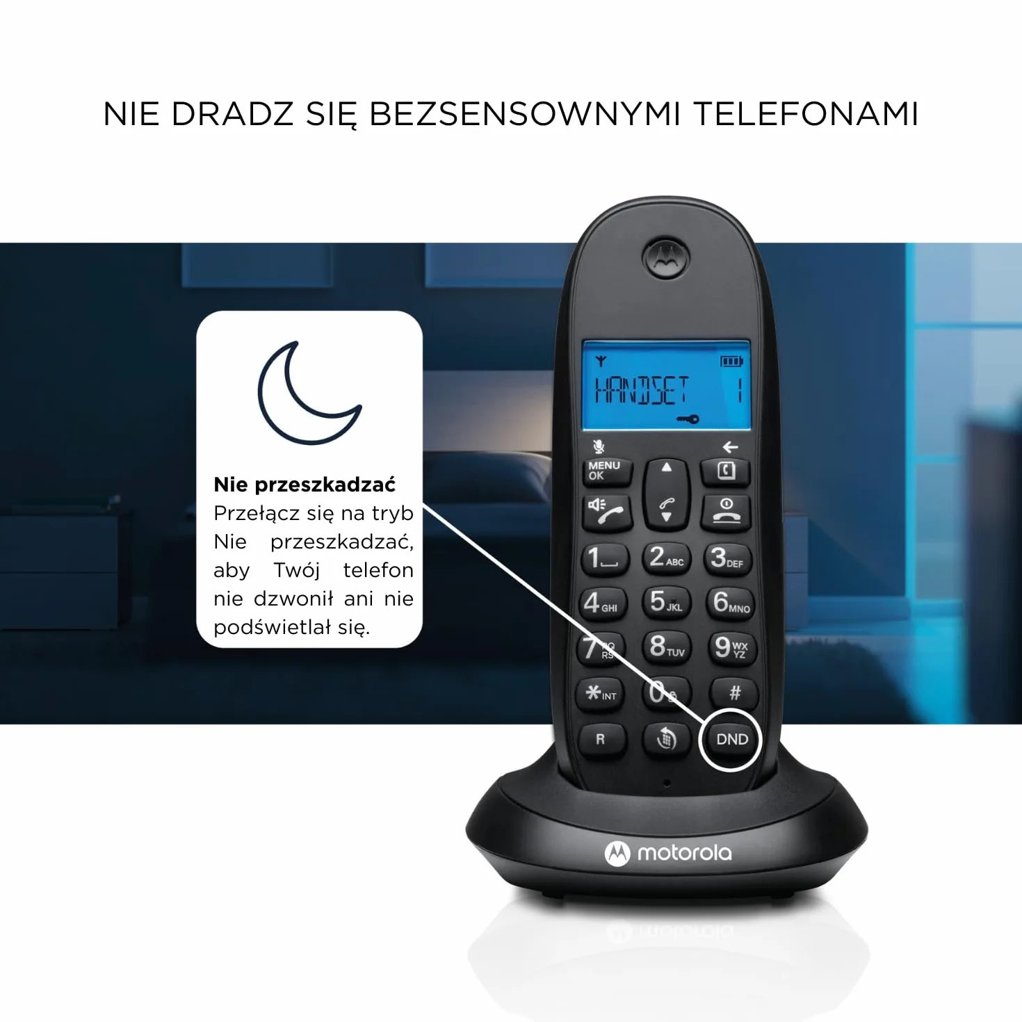 Motorola C1002CB+ - 2-pak cyfrowych telefonów bezprzewodowych DECT - tryb blokowania połączeń, identyfikacja dzwoniącego
