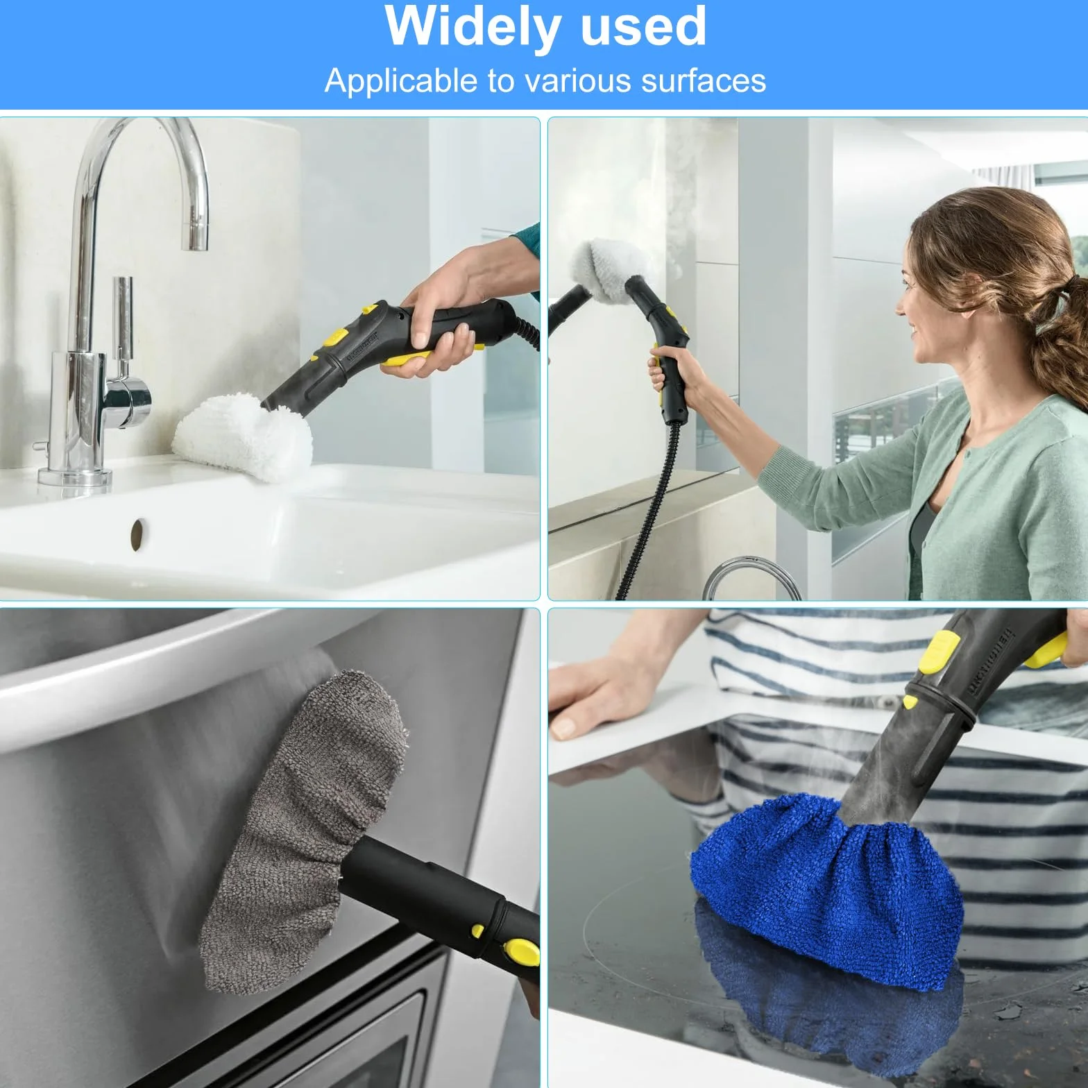 5 szt. mikrofibrowe ręczniki zastępcze do parownicy do czyszczenia na parze na produkty Kärcher, ręczniki do czyszczenia parą zastępcze do Kärcher EasyFix SC2/SC3/SC4/SC5, efektywne czyszczenie