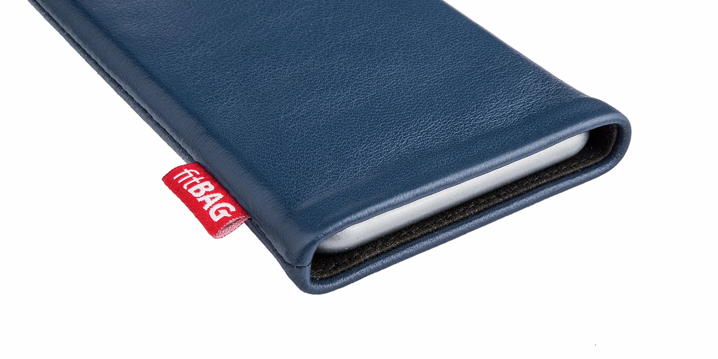 fitBAG Beat Blue niestandardowy dopasowany rękaw do Sony Xperia 1 VI | Wyprodukowano w Niemczech | Etui z delikatnej skóry nappa z podszewką z mikrofibry do czyszczenia wyświetlacza