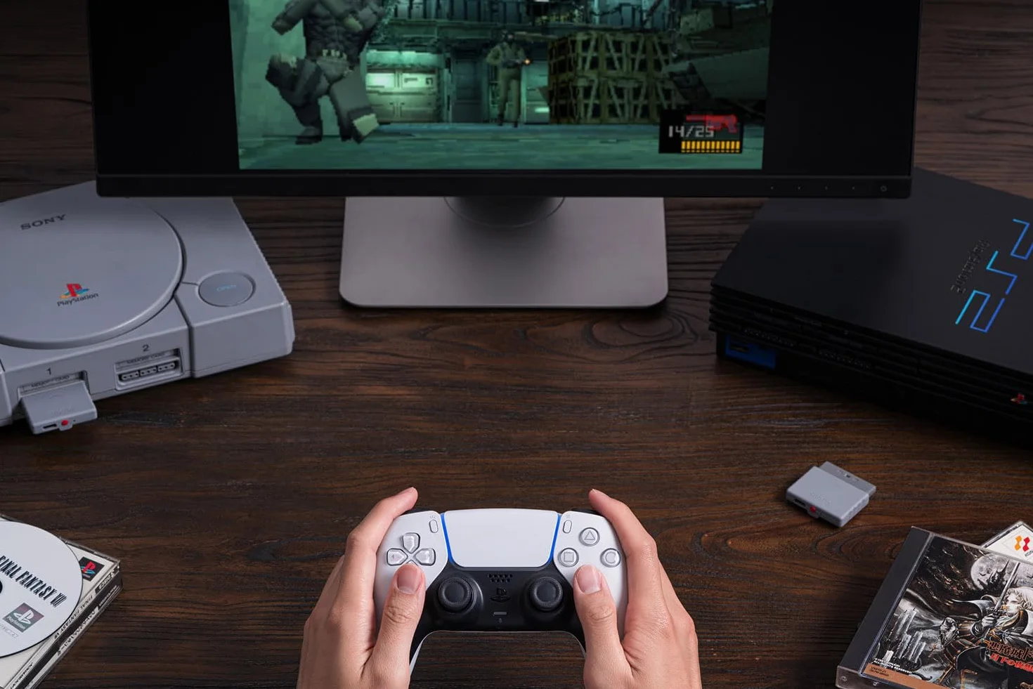 8Bitdo Odbiornik retro Bluetooth do PS1 PS2 Windows Xbox Switch Pro PS5 PS4