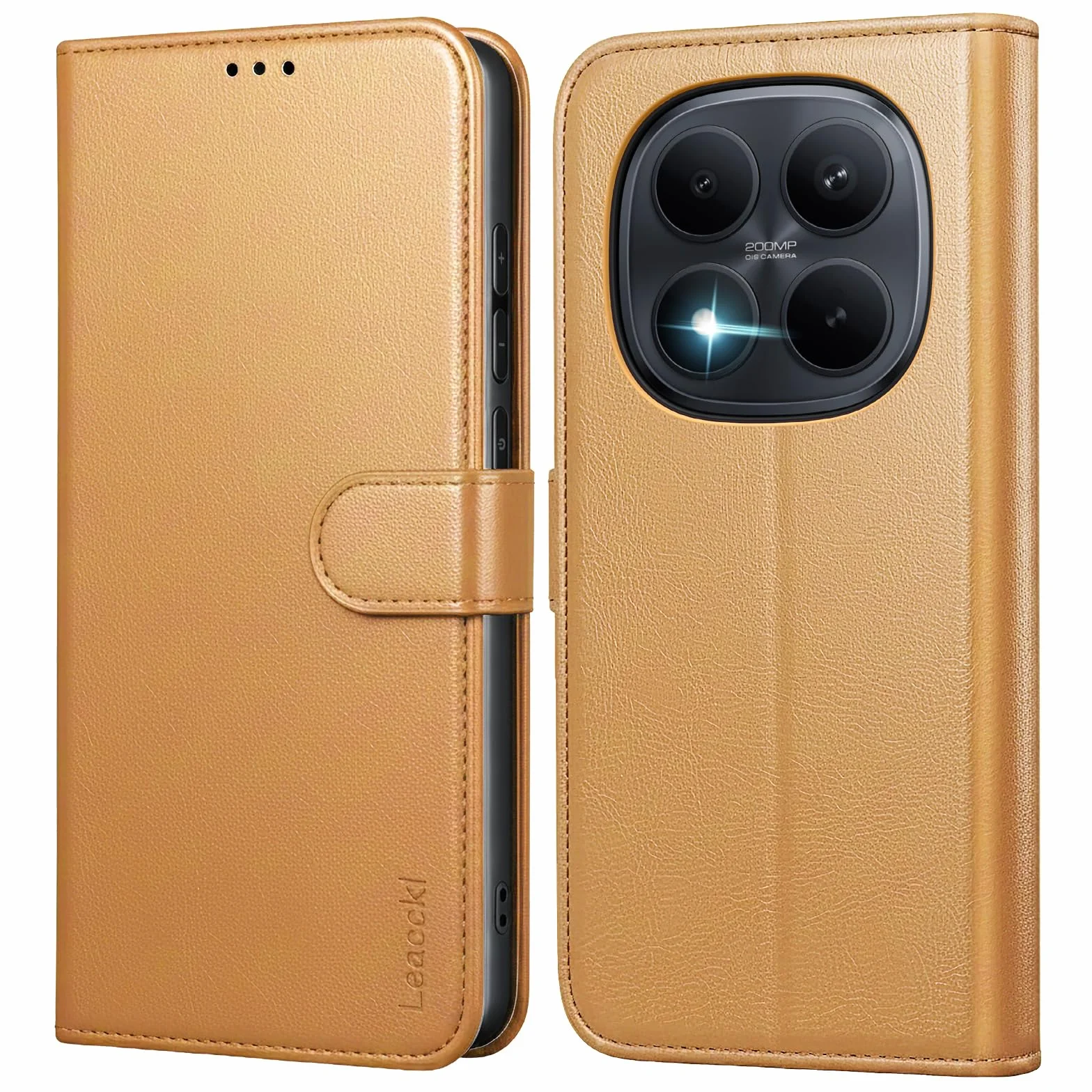 Etui do Xiaomi Redmi Note 15 Pro Plus/Pro+ 5G / Poco M8 Pro 5G (nie dla Redmi Note 15 Pro), Premium PU Leather Wallet Case [Magnetic Snap] [Funkcja stojaka], khaki