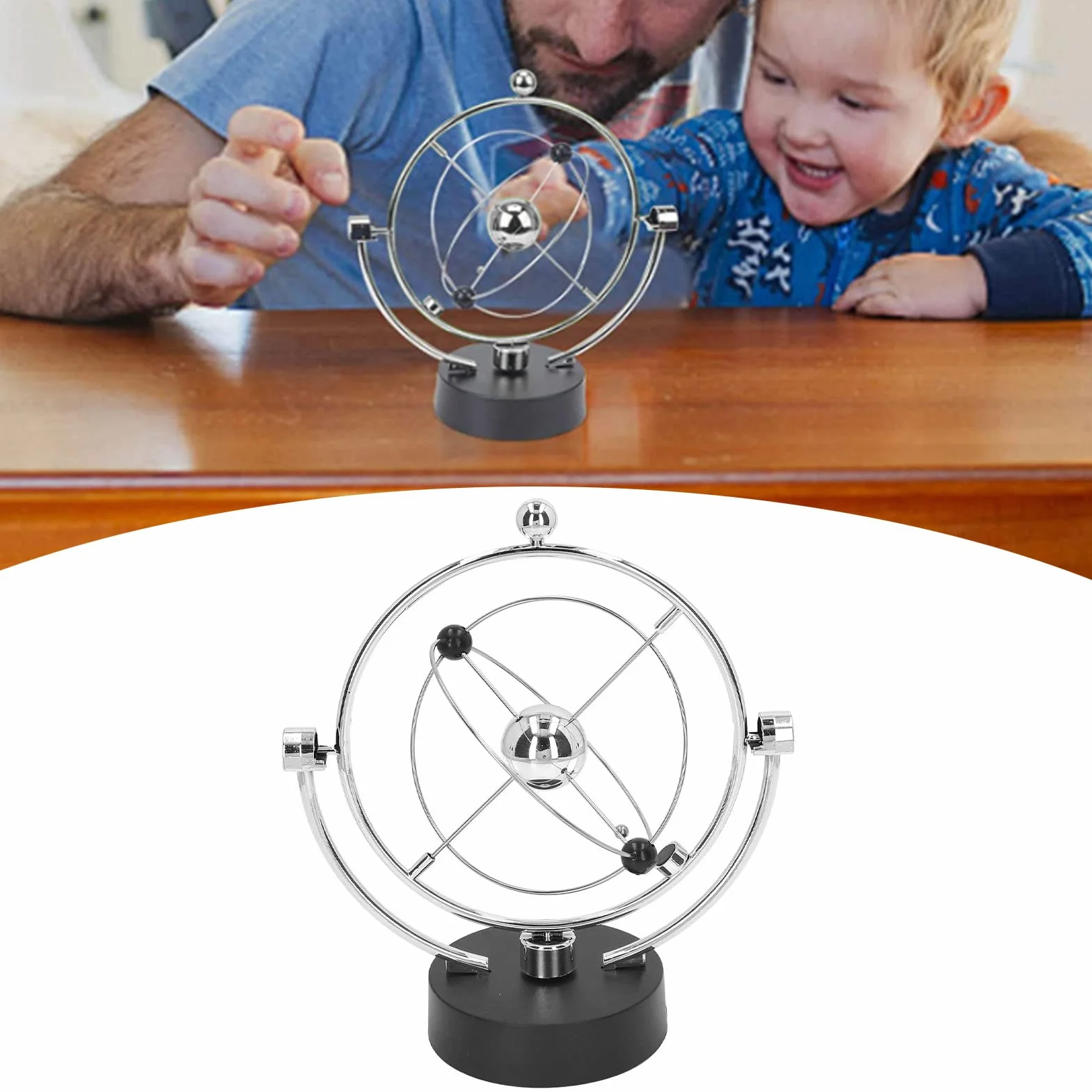 Perpetum Motion Ozdoba, Perpetum Motion Swing Ball Elektroniczny Układ Słoneczny Magnetyczna Huśtawka Energia Orbita Ozdoba na Biurko