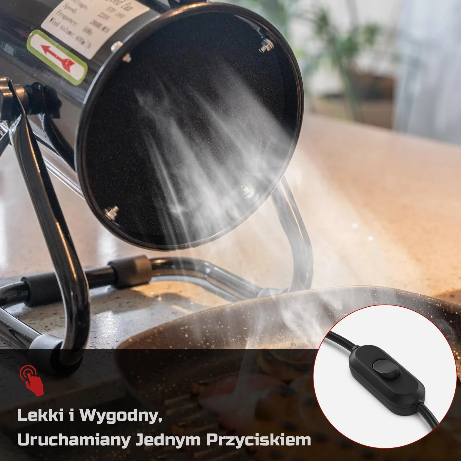 Przenośny Okap Kuchenny 40W 600m³/h Wentylator Wyciągowy ze Stopu Aluminium z 10 Filtrami Węglem Aktywnym 120° Regulowany