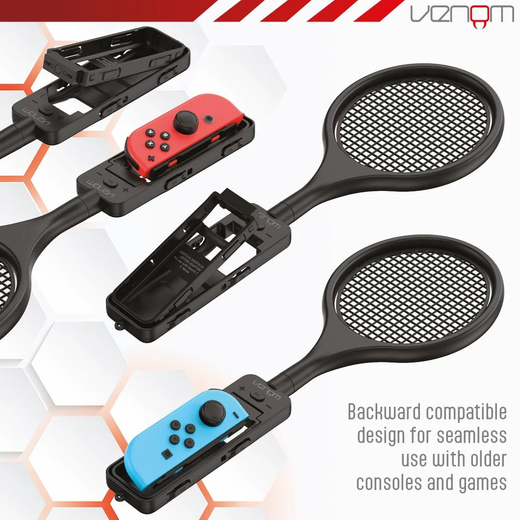 Venom Zestaw sportowy 10-w-1 do Nintendo Switch 2 | Kierownice, kije golfowe, rakiety tenisowe, miecze i paski na nogi do Joy-Con