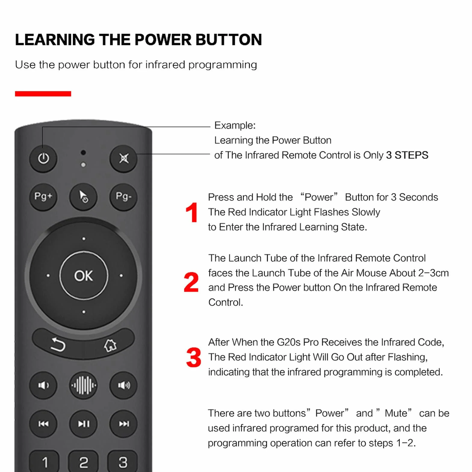 G20S Pro Voice Air Remote, Nauka IR, Bezprzewodowa Klawiatura z Podświetleniem USB z żyroskopem do TV Box, PC, Smart TV, Protector, HTPC Itp.(G20S PRO)