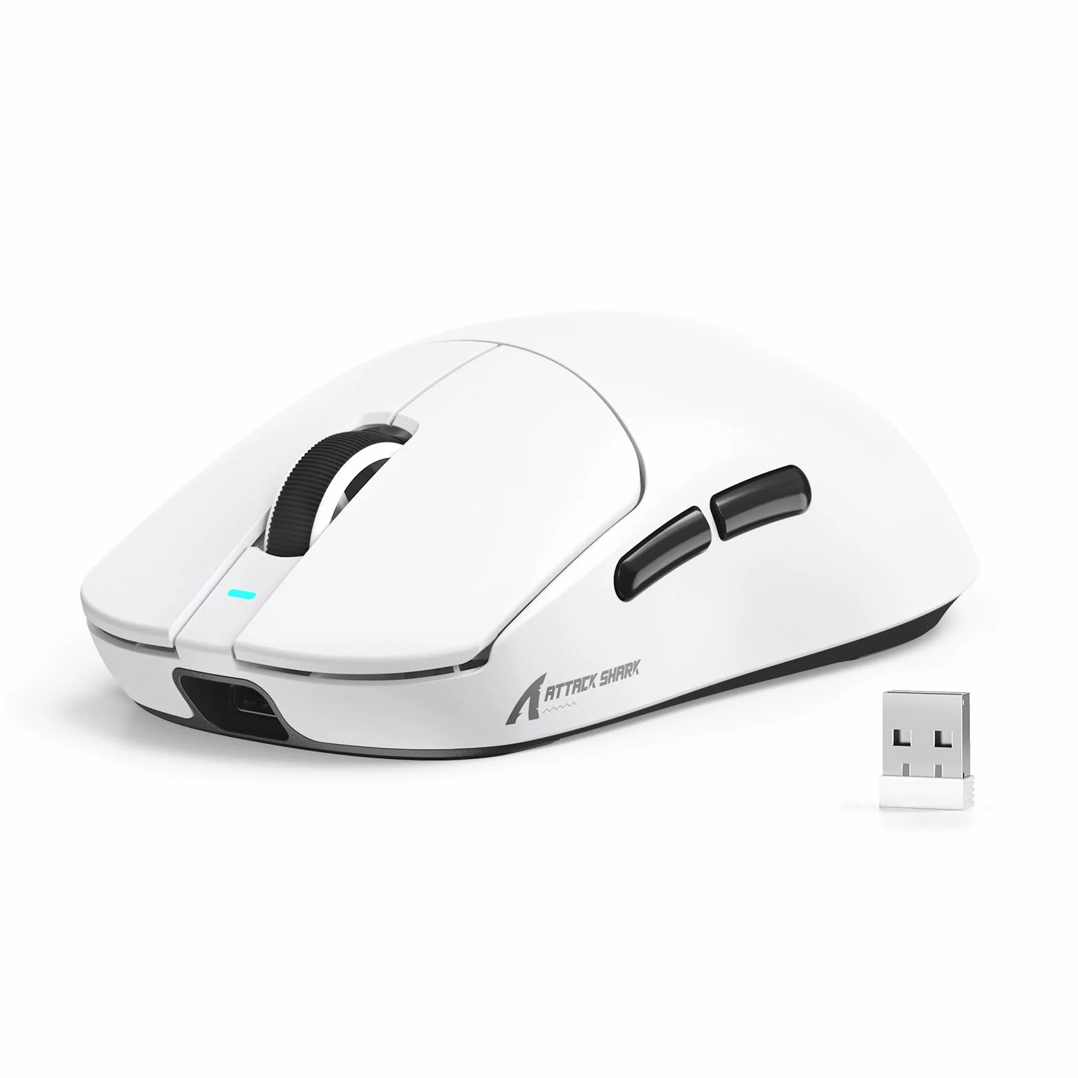 MAMBASNAKE X ATTACK SHARK X8SE Ultralekka bezprzewodowa mysz gamingowa 55g 25000DPI PixArt PAW3311 BT 2.4G USB-C Biała