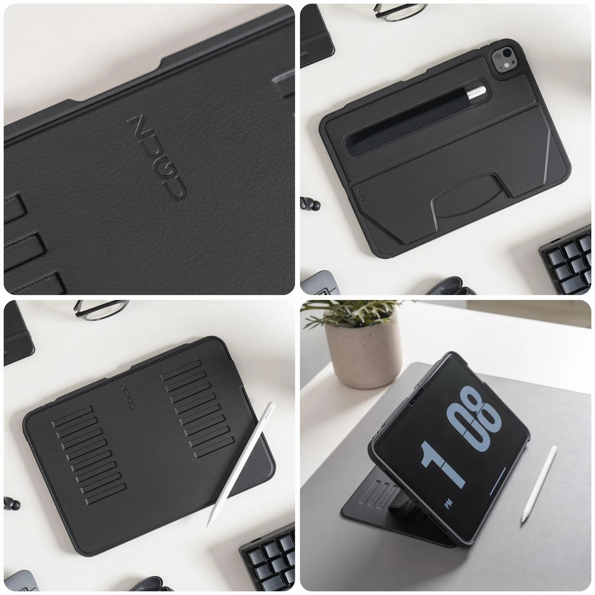 ZUGU CASE Do iPad Pro 11 Cale (M4 / M5) 2024/2025 Etui, Cienki Ochronny, Ładowanie Apple Pencil, Wygodne 8-Magnetycznie Kątom Stojak & Automatyczne Usypianie/Budzenie [Czarny]