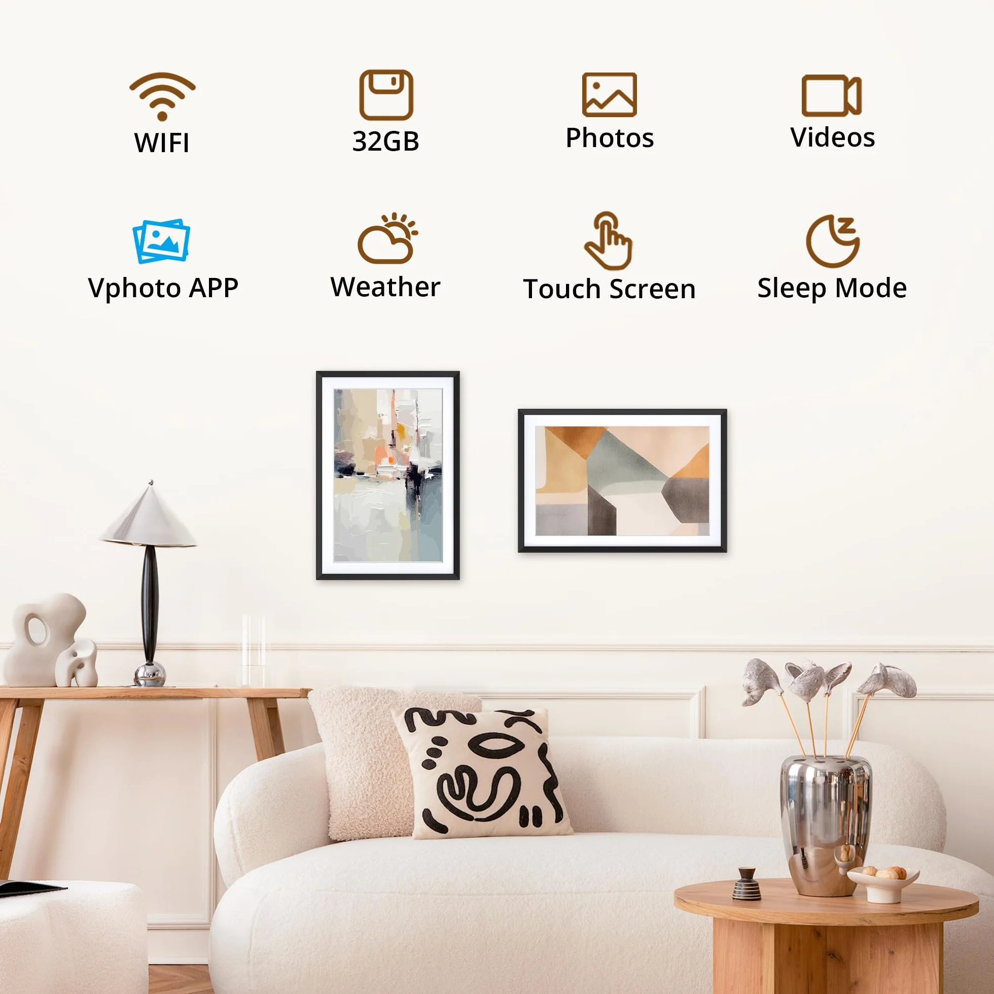 Dragon Touch Cyfrowa ramka na zdjęcia 10,1" WiFi – ekran dotykowy HD IPS, automatyczne rotacja, natychmiastowe udostępnianie zdjęć/filmów, pamięć 16 GB dla rodziny i przyjaciół