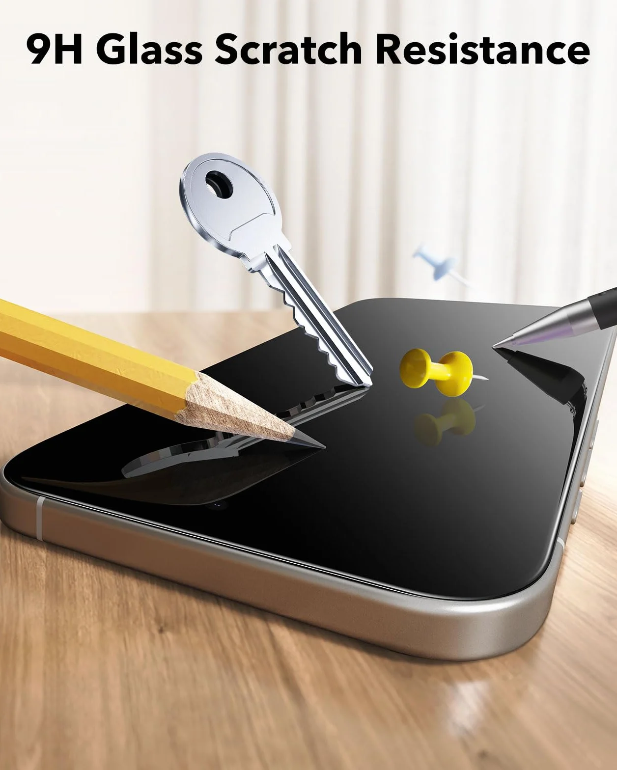 ESR Folia szklana do iPhone'a 15 Pro, szkło hartowane 9H+, bez pęcherzyków i kurzu, ochrona klasy wojskowej, trwała z łatwym narzędziem montażowym, 3 opakowania