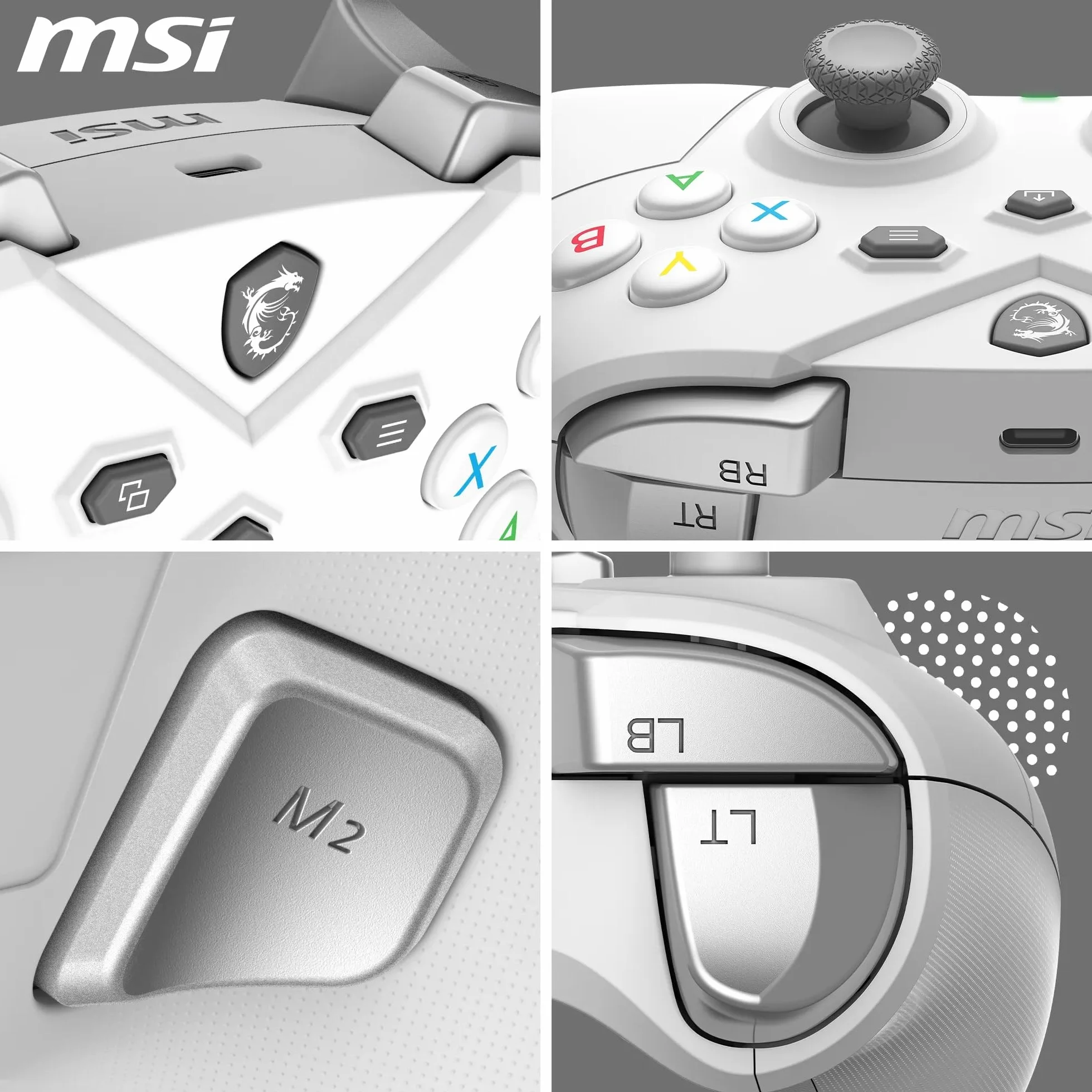MSI FORCE GC300 WIRELESS WHITE Bianco USB 2.0 Gamepad Analogico PC