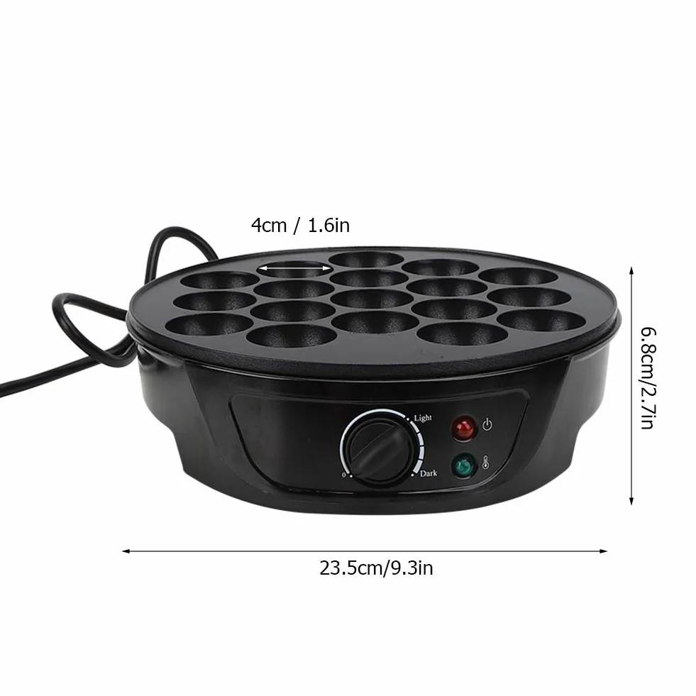 Wakects Elektryczna maszyna do takoyaki, 18 otworów, nieprzywierająca, kuchenna, elektryczna maszyna do produkcji japońskich takoyaki, otwór 4 cm, 50-60 Hz (UE)
