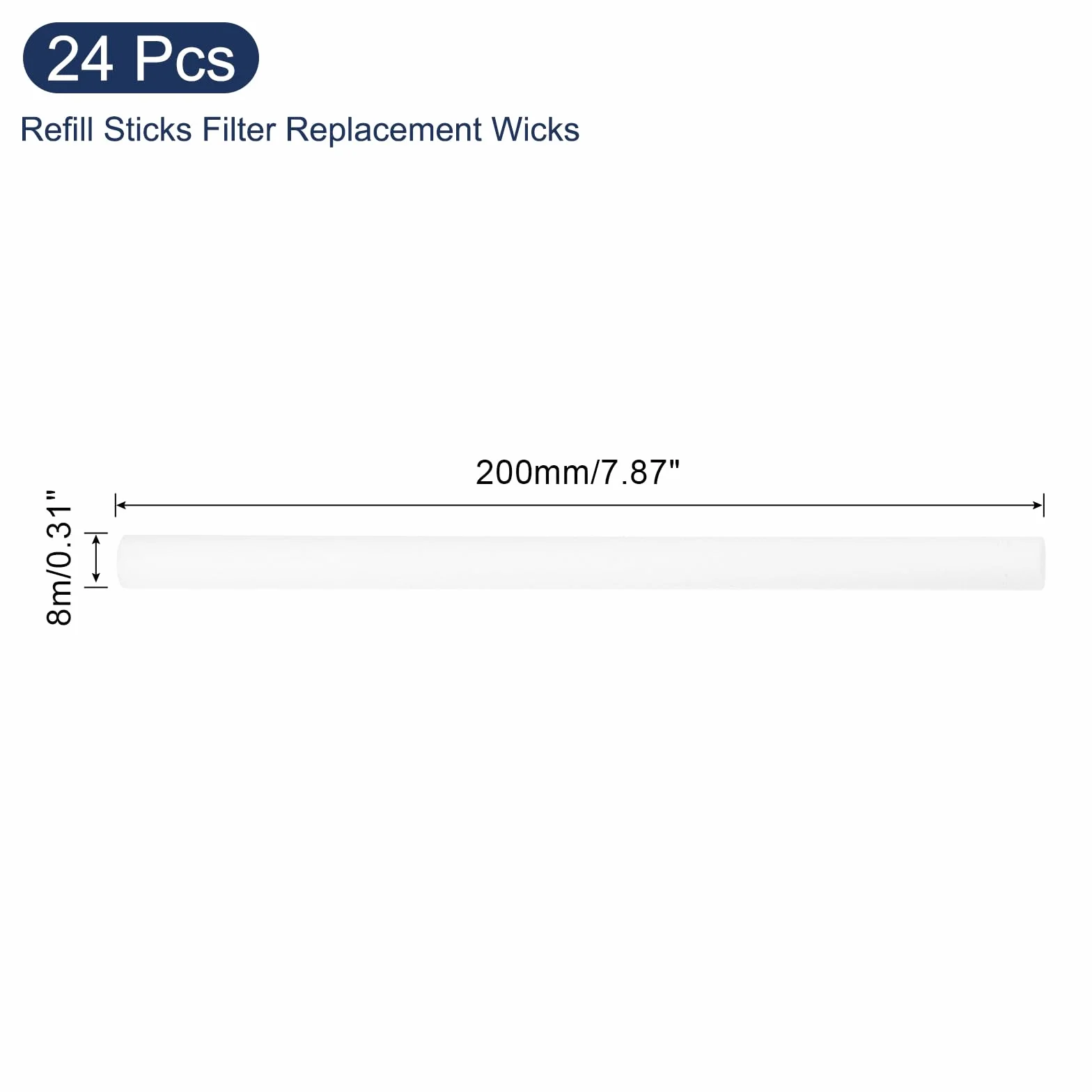 QUARKZMAN 24 sztuki bawełnianych prętów nawilżających 8 x 200 mm wymienne pałeczki do nawilżacza