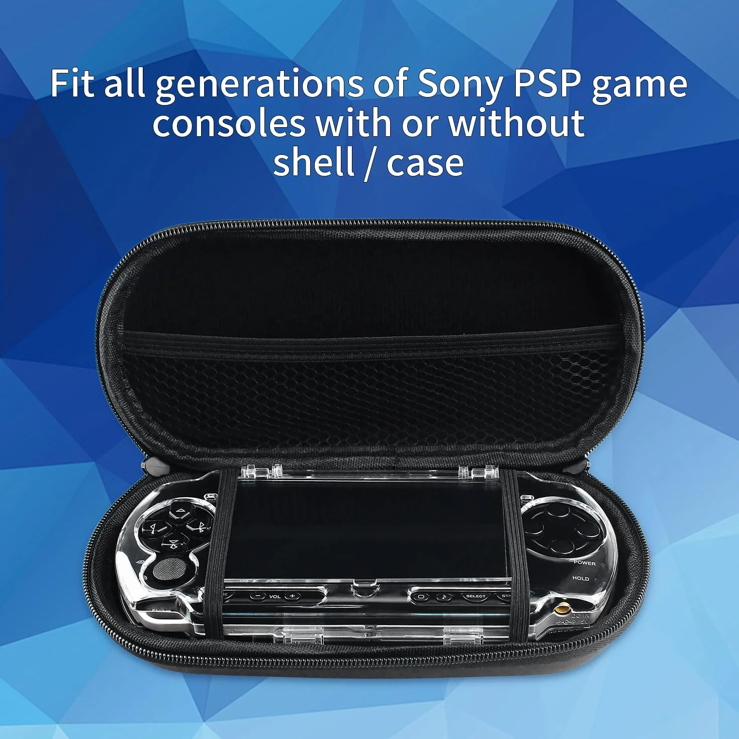 OSTENT Eva Hard Travel Carry Cover pokrowiec ochronny do Sony PSP 1000 2000 3000, czarny, Ochraniacz