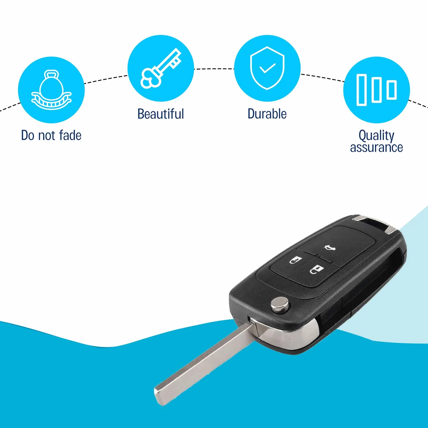 Etui na klucze do Opel Astra J Insignia A Meriva B Zafira C Mokka Chevrolet Orlando Aveo - pilot zdalnego sterowania 3 przyciski