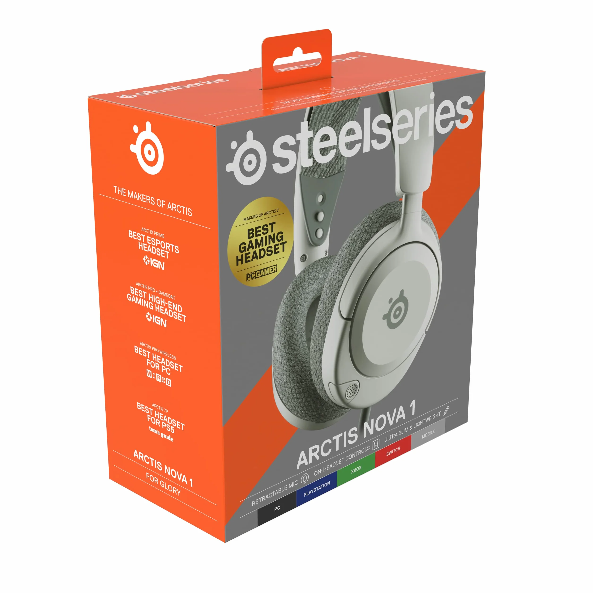 SteelSeries Arctis Nova 1 wielosystemowy zestaw słuchawkowy do gier, sterowniki Hi-Fi, dźwięk przestrzenny 360°, mikrofon z redukcją szumów, PC, PS5/PS4