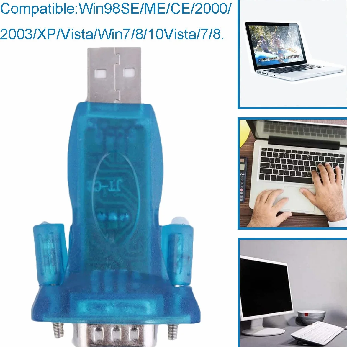 2 Sztuki Usb Na Rs232 Wtyczka Adapter Serial Port Db9 9 Pin Wtyczka Konwerter Adapter Chip Z Rs-232 Db9 Gniazdo Na Gniazdo Adapter Do Xp/Vista/Win7/8/10