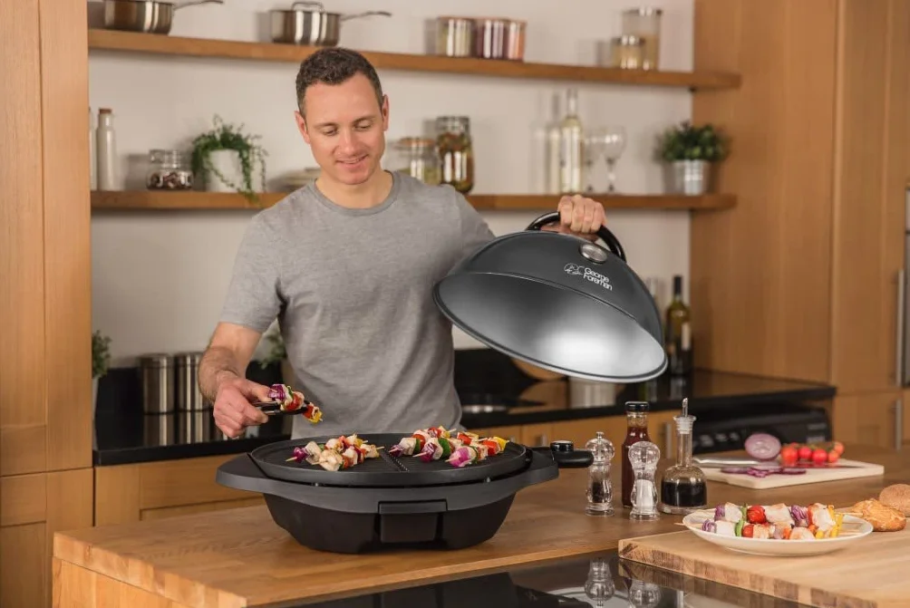 George Foreman Grill elektryczny 2400W 1500cm² nieprzywierający regulacja temperatury czarny