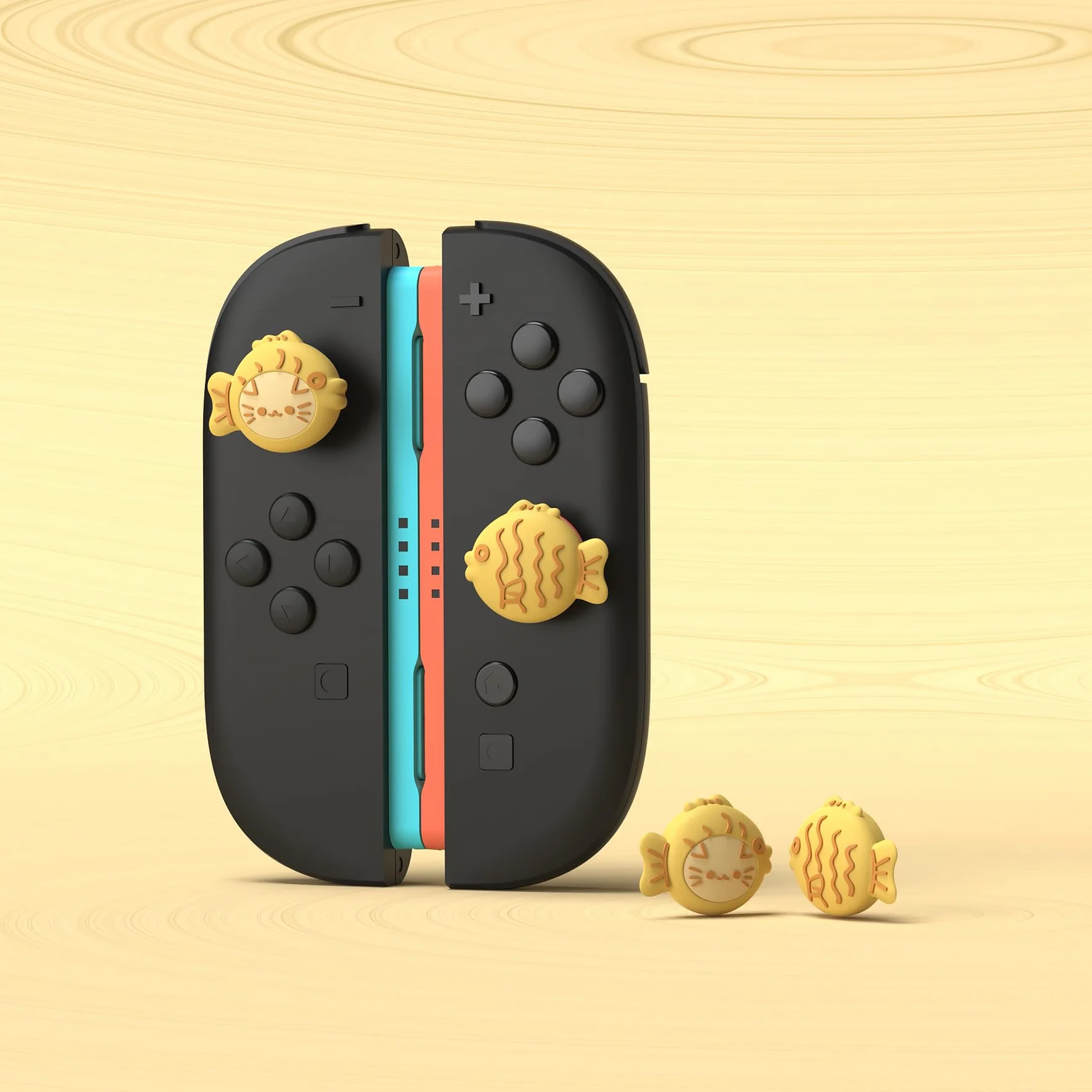 PlayVital Uchwyty na kciuki do Nintendo Switch 2, silikonowe nakładki na joysticki Kawaii (4-pak) - urocze akcesoria zwierzęce pokrowce na kciuki do Joycon 2 - Taiyaki Kitten
