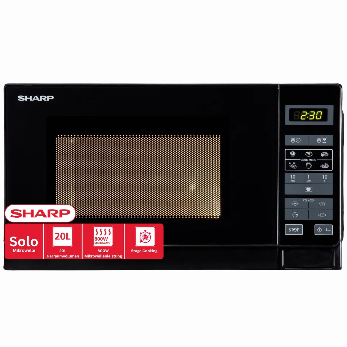 Sharp R-242 BKW Kuchenka mikrofalowa 20 l Czarny