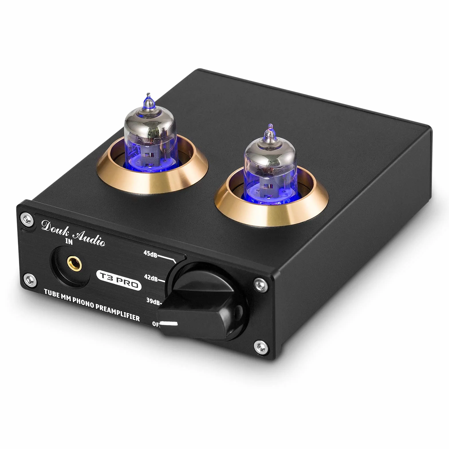 Douk Audio T3 PRO Phono przedwzmacniacz rurowy do gramofonów, przedwzmacniacz gramofonowy MM, mini Valve Stereo Preamp do odtwarzacza nagrywarki