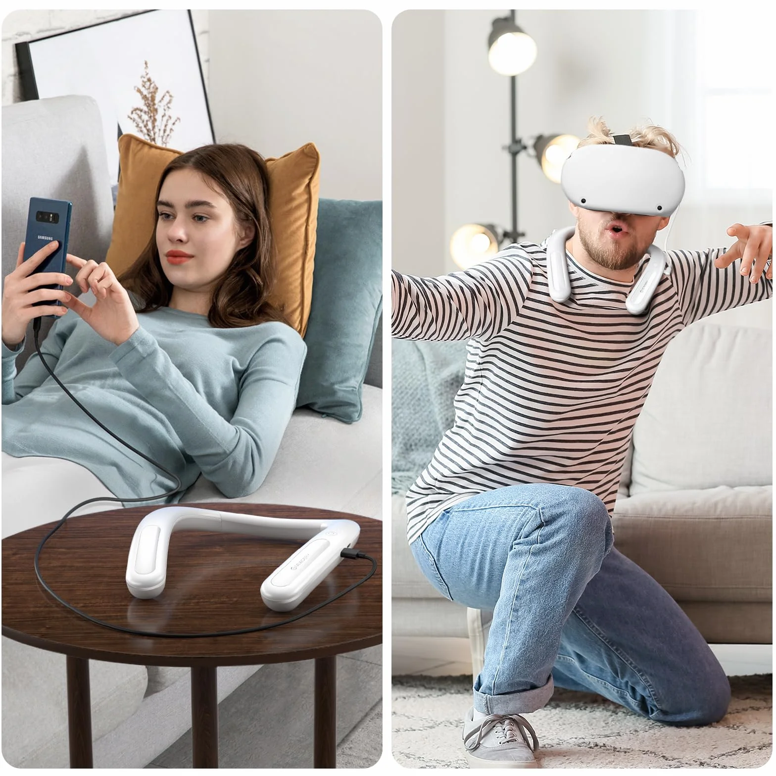 NEWDERY Akumulator do Meta Quest 3, 10 000 mAh Powerbank do zawieszenia na szyi, zapewnia dodatkowe 3-5 godzin czasu gry, szybka ładowarka PD do Oculus Quest 3S/3/2/1/Pro, Pico 4/4 Pro, HTC Vive, PSVR