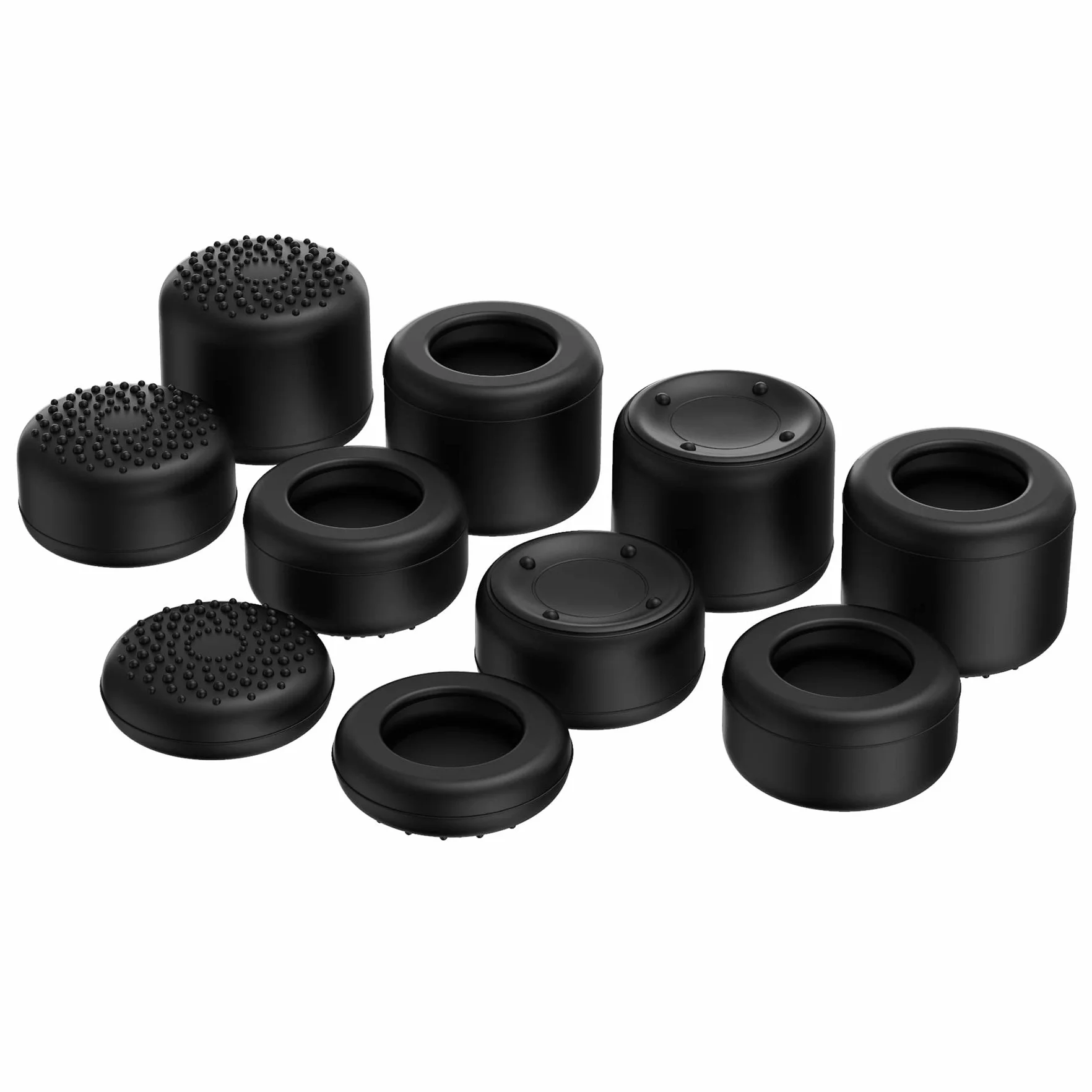 PlayVital Silikonowa Nakładki na Gałki do ps5 do ps4 Controller, Thumb Grip Caps do Xbox One/Series X S Osłona Joysticka do Switch Pro Pokrowiec na Joystick do Xbox One-Czarny
