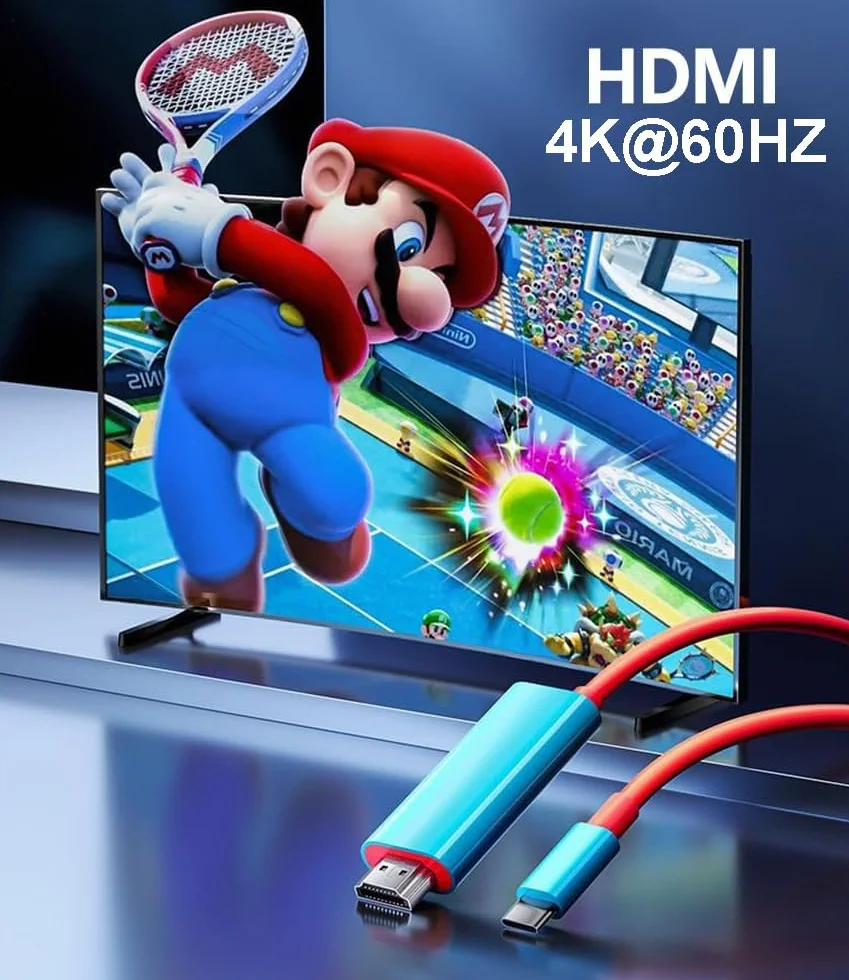 RREAKA Switch Dock dla Nintendo Switch OLED, 2-w-1 Switch TV Adapter z kablem 4K HDMI, Typ C 100W ładowanie, przenośna stacja dokująca podróż, dla Samsung Dex S24, MacBook
