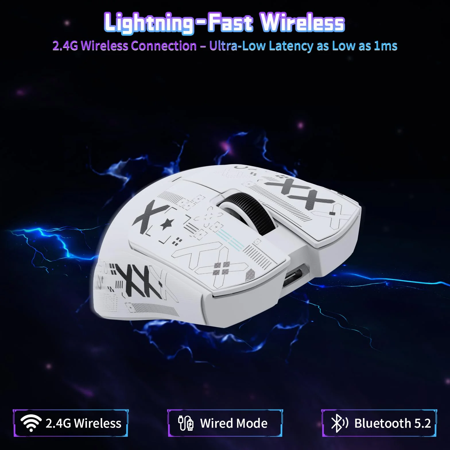 ATTACK SHARK X11SE Bezprzewodowa Mysz do Gier, 63g, PixArt PAW3311, 22000 DPI, BT/2,4 GHz/Przewodowy, 1000Hz, 300mAh, Biały