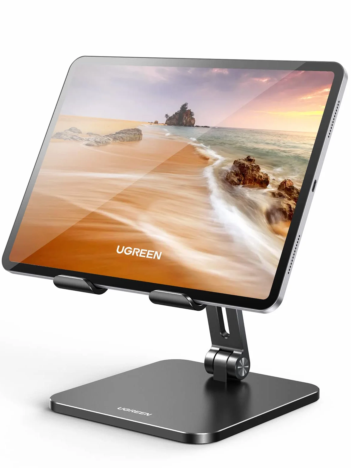 UGREEN Stojak na Tablet Uchwyt Aluminiowy Regulowany Kompatybilny z iPad Pro Air Mini 11 12.9 Galaxy Tab S9+ S9 A7 Redmi Pad Huawei MatePad iPhone 15 Pro Max itp.