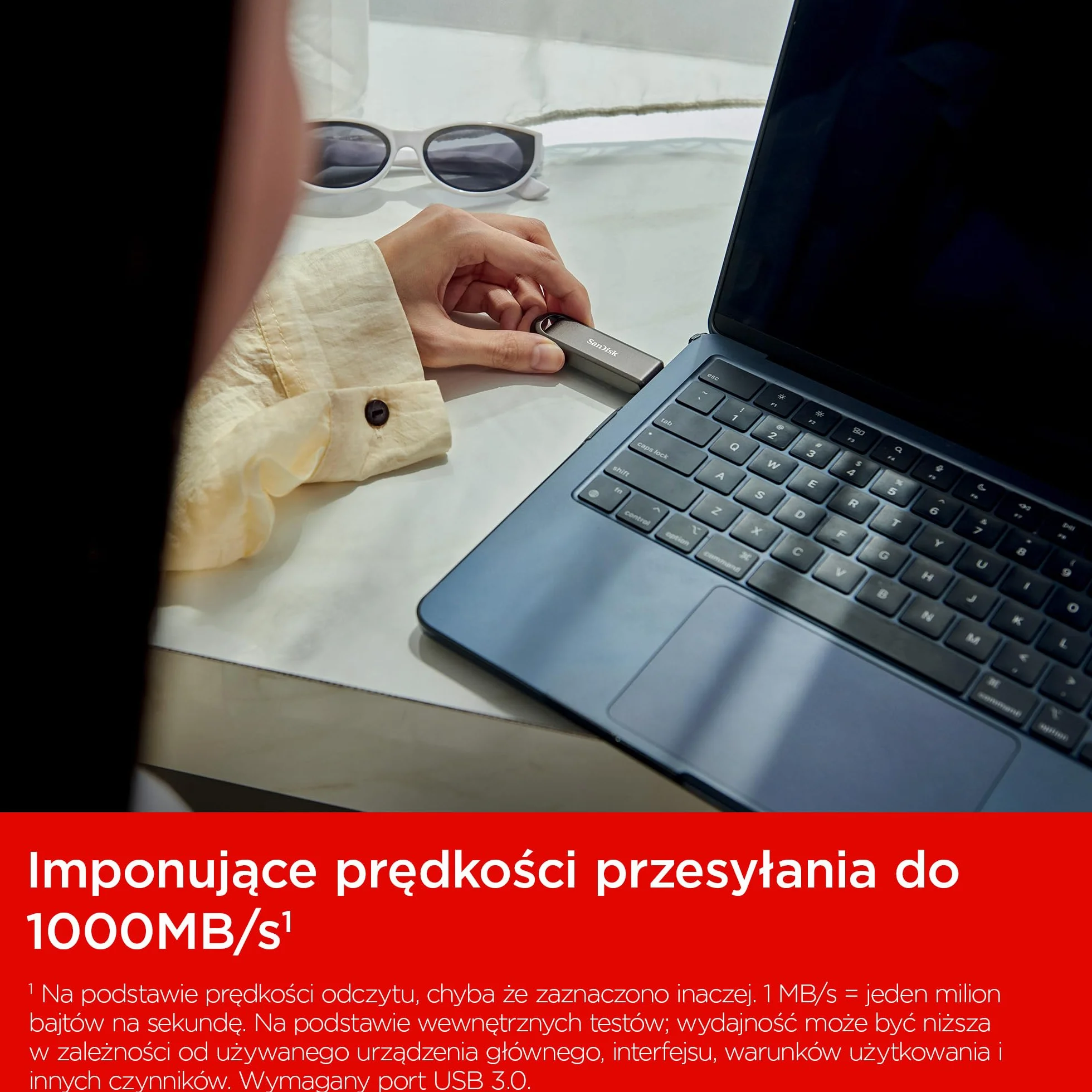 Sandisk Extreme PRO 1 TB High-Performance USB USB-C Dysk flash (prędkości odczytu do 1000 MB/s oraz zapisu do 900 MB/s, RescuePRO Deluxe)