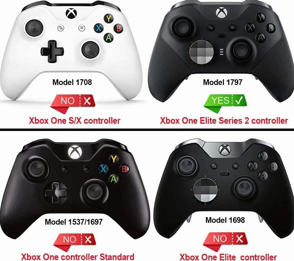 eXtremeRate 6 w 1 Metalowy Wymiana Uchwyt na Kciuki, Zamiana Joysticków Magnetycznych na Kontroler dla Xbox One Elite Series 2 i dla Xbox Elite 2 Core (Model 1797) - Czarny