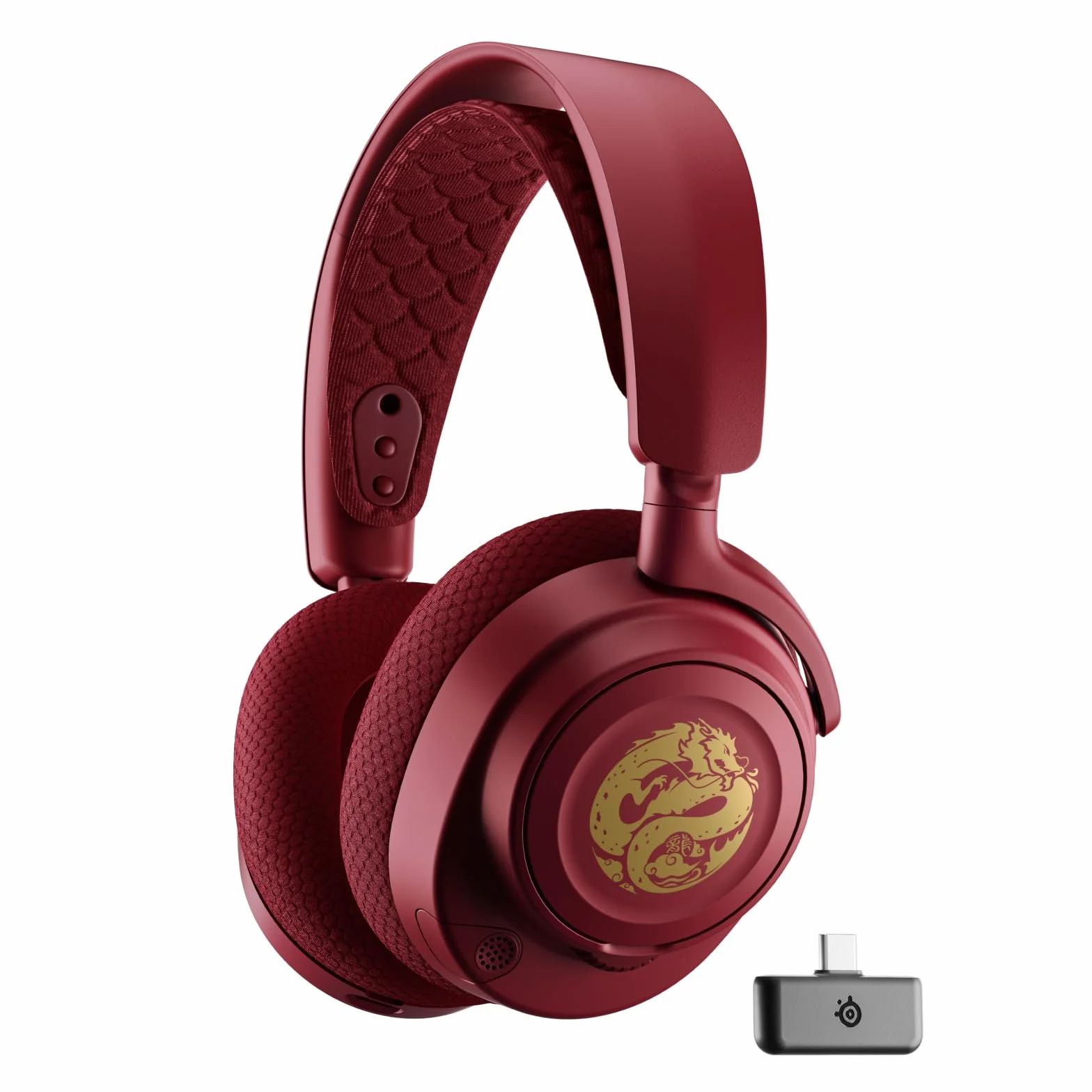 SteelSeries Arctis Nova 7 Wireless - Multi-Platform Gaming Headset - Dragon Edition - głośniki + nakładki - Podwójna łączność 2,4 GHz, Bluetooth - bateria 38 HR Fast Charge - PC, PS, komórki, Switch