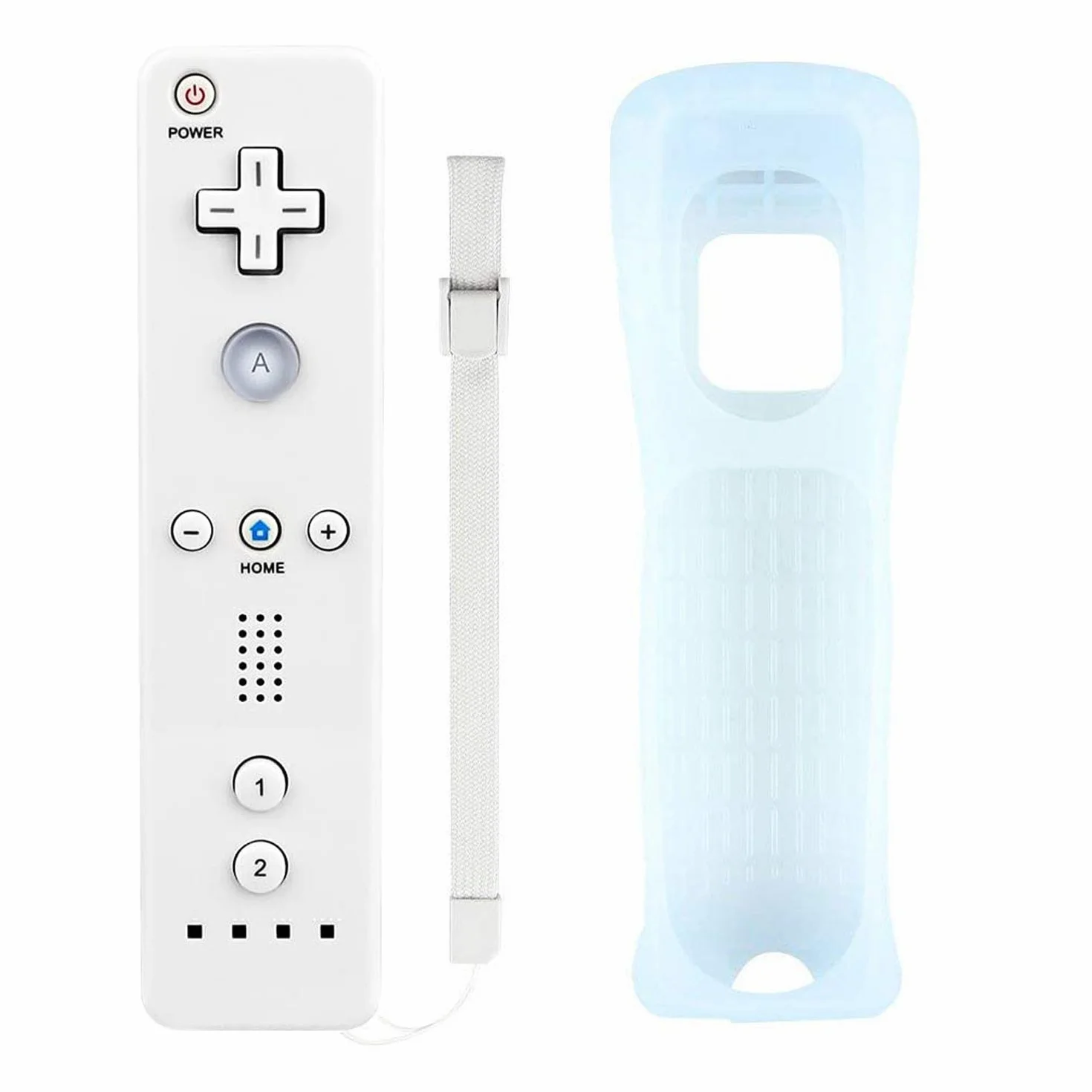 Mribo Wii Controller, pilot do gier kompatybilny z Nintendo Wii/Wii U, z bezpłatnym silikonowym etui i paskiem na nadgarstek