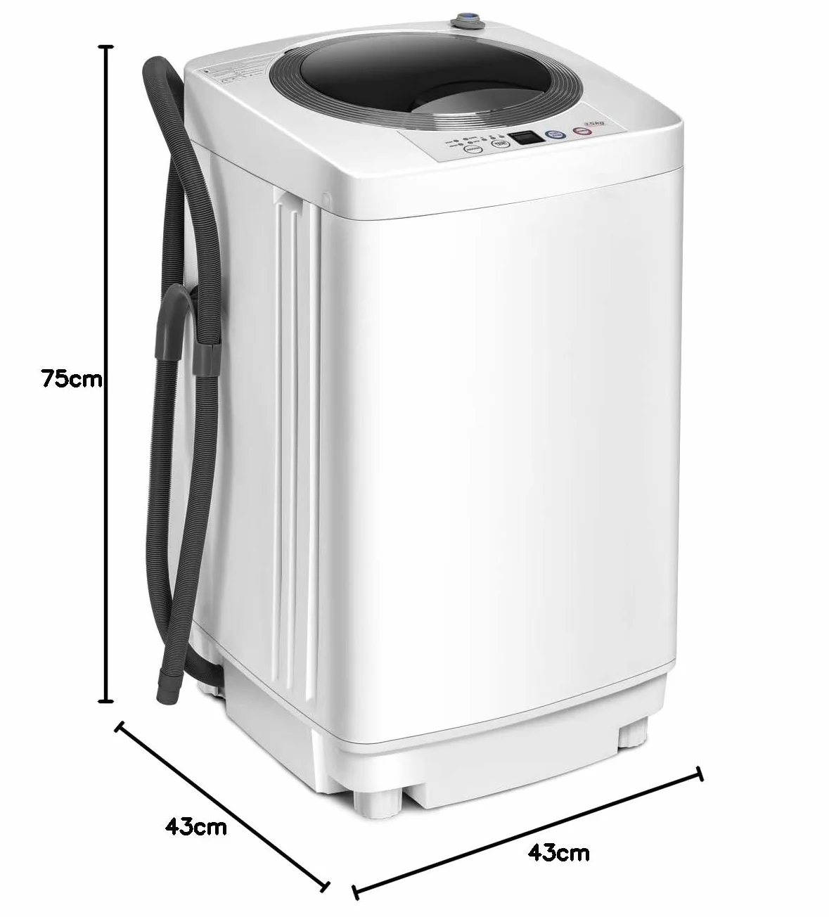 COSTWAY Pralka ładowana od góry automatyczna 3.5 kg 730 obr./min 75 dB biała