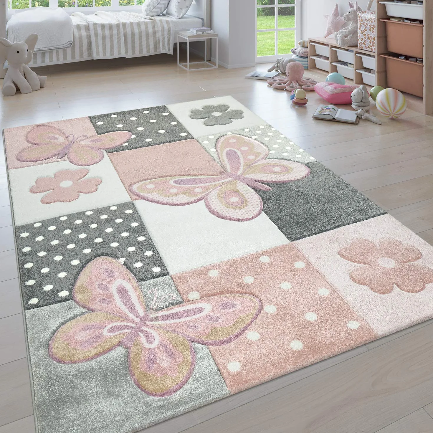 Dywan Dzieci璚y, Modny Dla Dzieci Pastelowy Dywan, Urocze Motywy Zwierz徠 3D, Rozmiar:120x170 cm, Kolor:Wielokolorowy 3