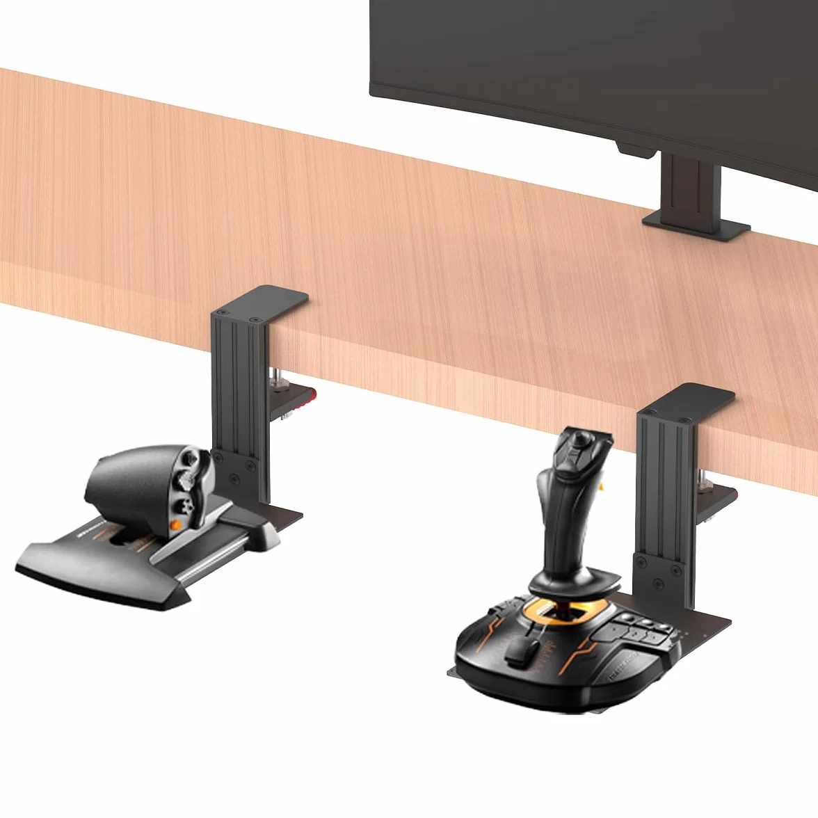 JUYEER Uchwyt biurkowy kompatybilny z kontrolerami symulacji lotu HOTAS Logitech X56 X55 X52 X52 PRO