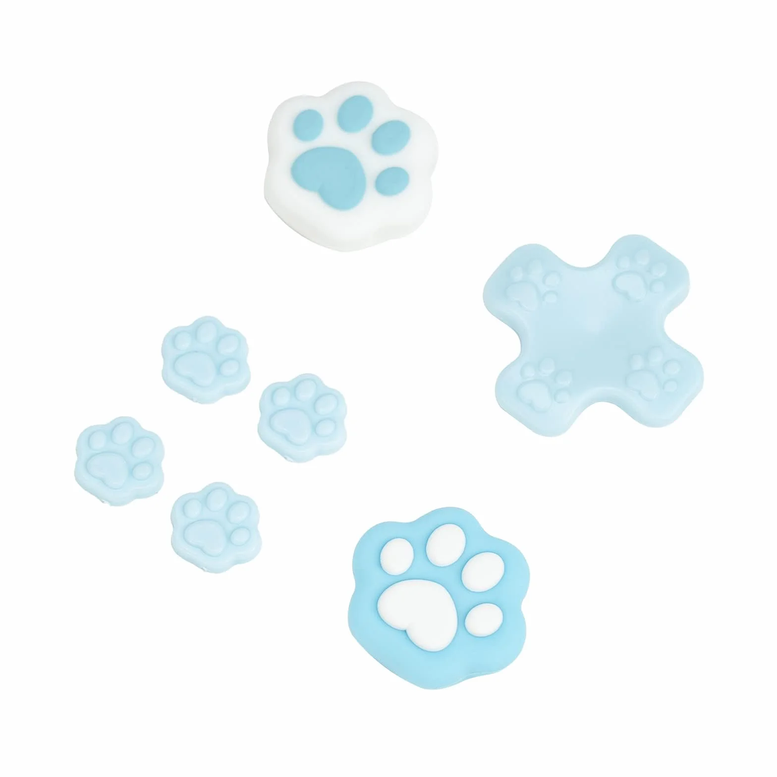 GeekShare Cat Paw Button Caps Thumb Grips Set, Joystick Cover Caps Kompatybilne z Switch/OLED - Niebieski