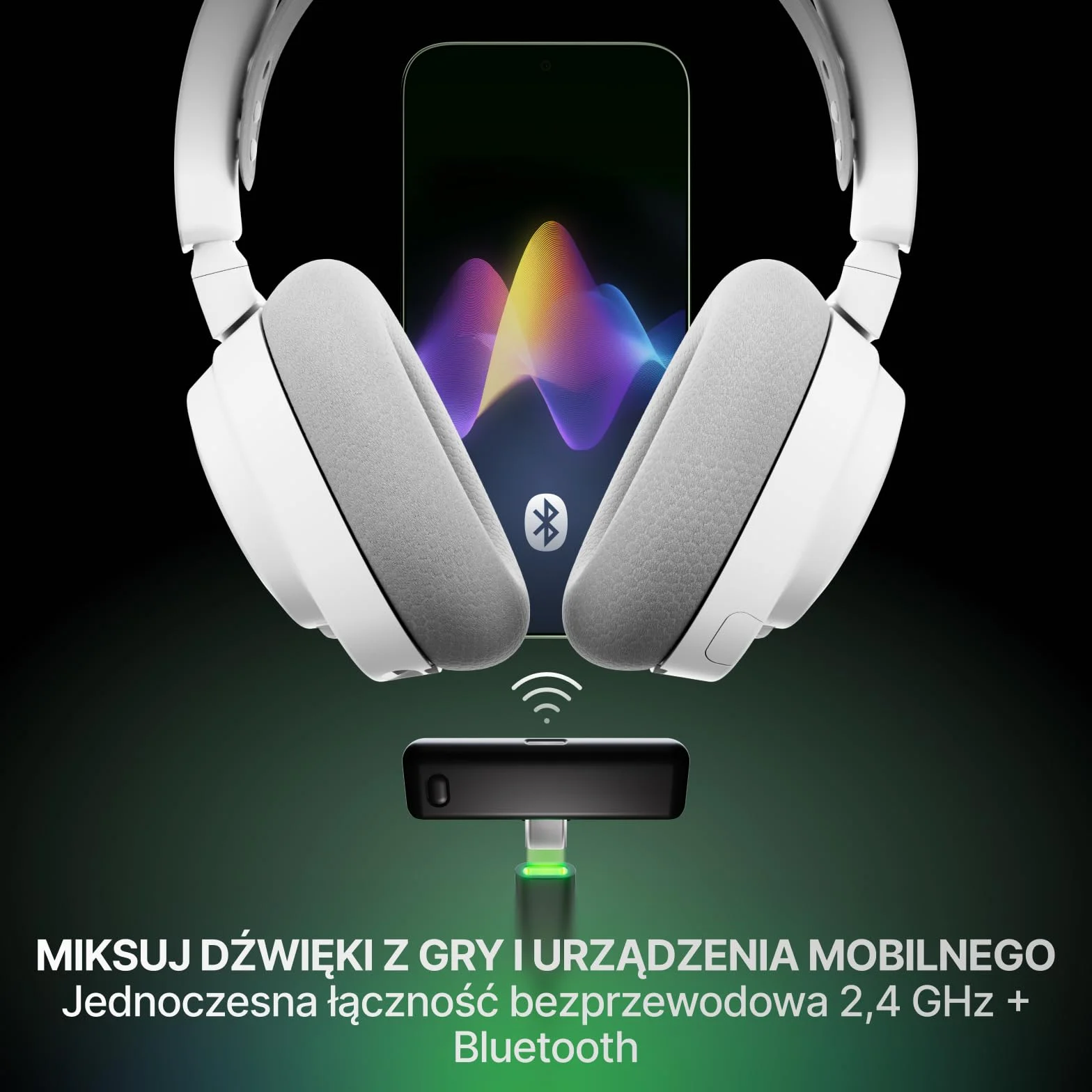SteelSeries Arctis Nova 7X Wireless Gen 2 do gier -sterowanie aplikacją w czasie rzeczywistym - 50H + -przetworniki magnetyczne z magnesem neodymowym -miks 2,4 GHz/Bluetooth-Xbox,PS5,Switch 1/2,mobile