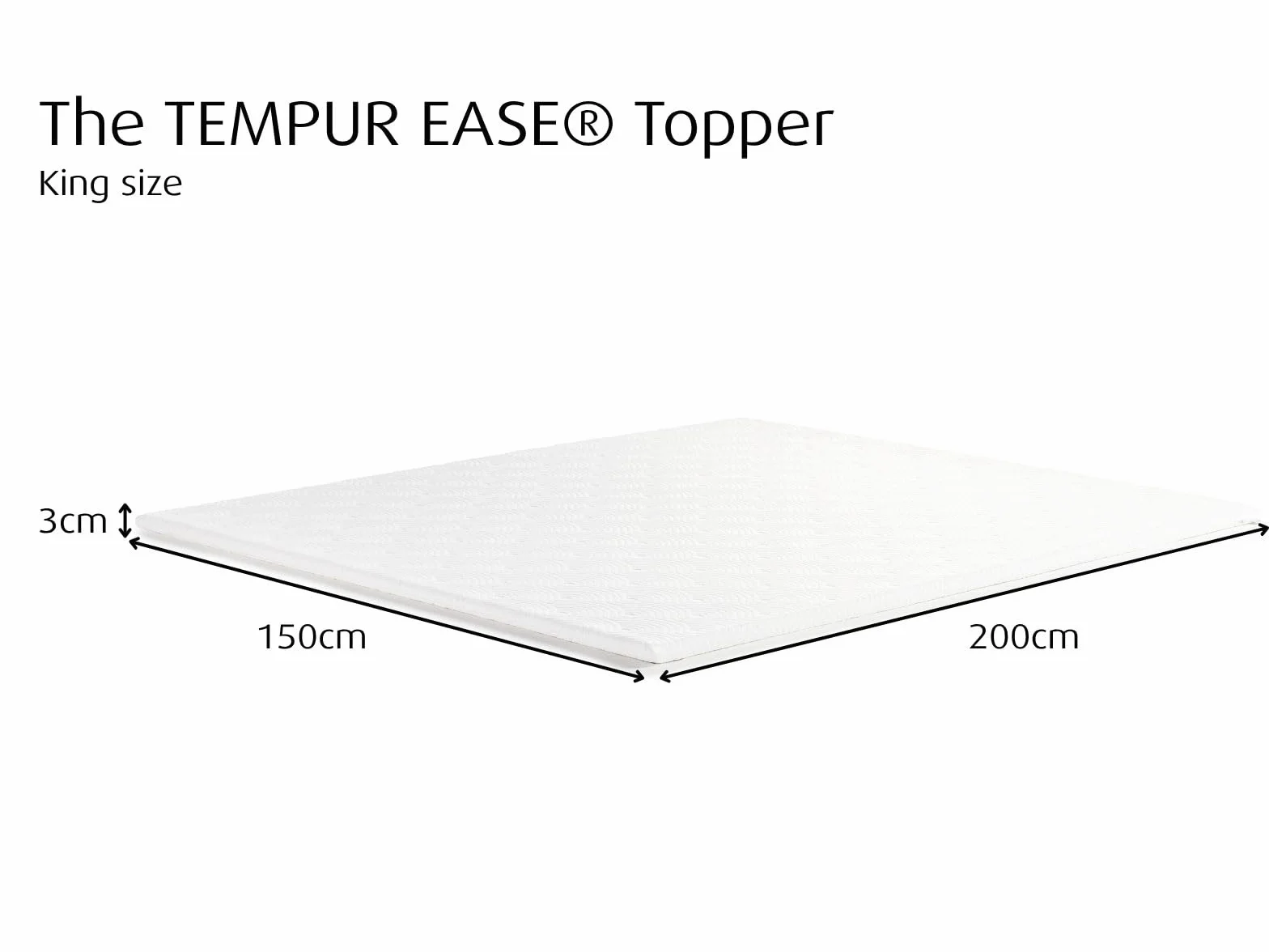 TEMPUR EASE Nakładka na materac King 150 x 200 cm, grubość 3 cm, biała