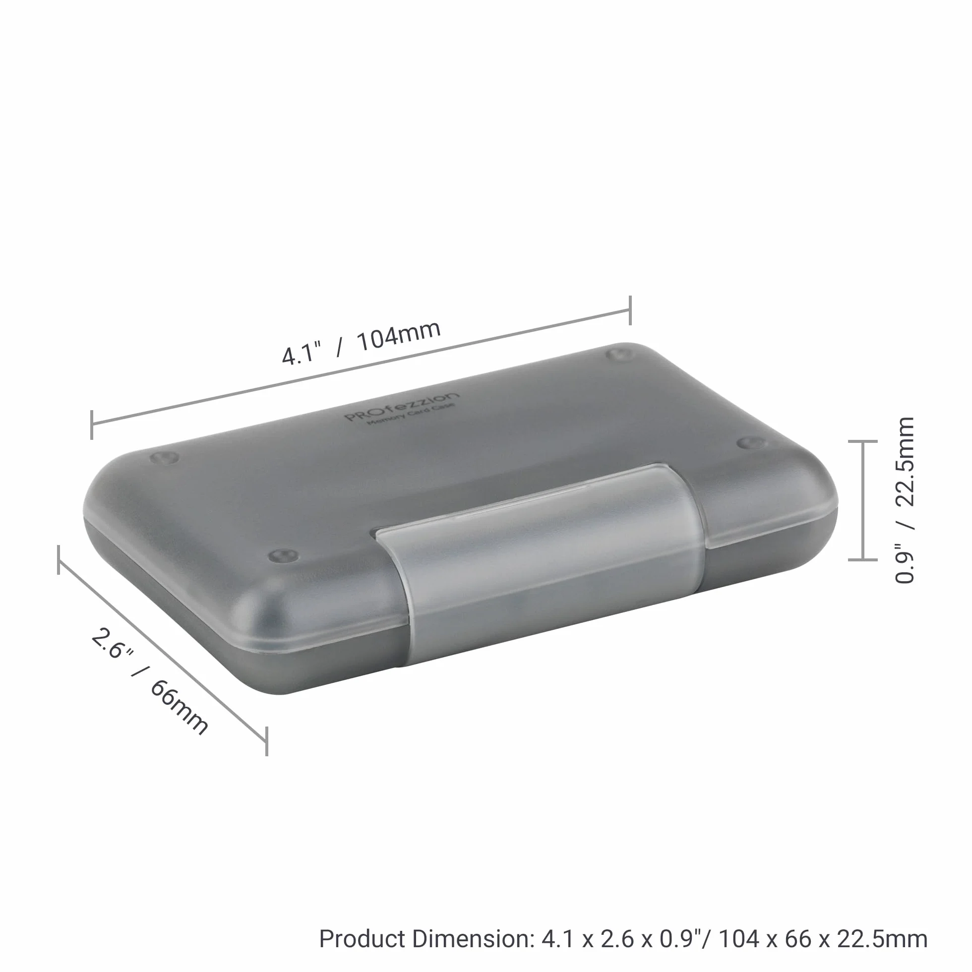 PROfezzion Wodoodporne Etui na Karty Pamięci Etui na Karty SD Małe Etui na 8 Kart SD SDHC SDXC +16 Kart Micro SD, Miękkie Gumowe Wnętrze Odporne na Wstrząsy, Szare