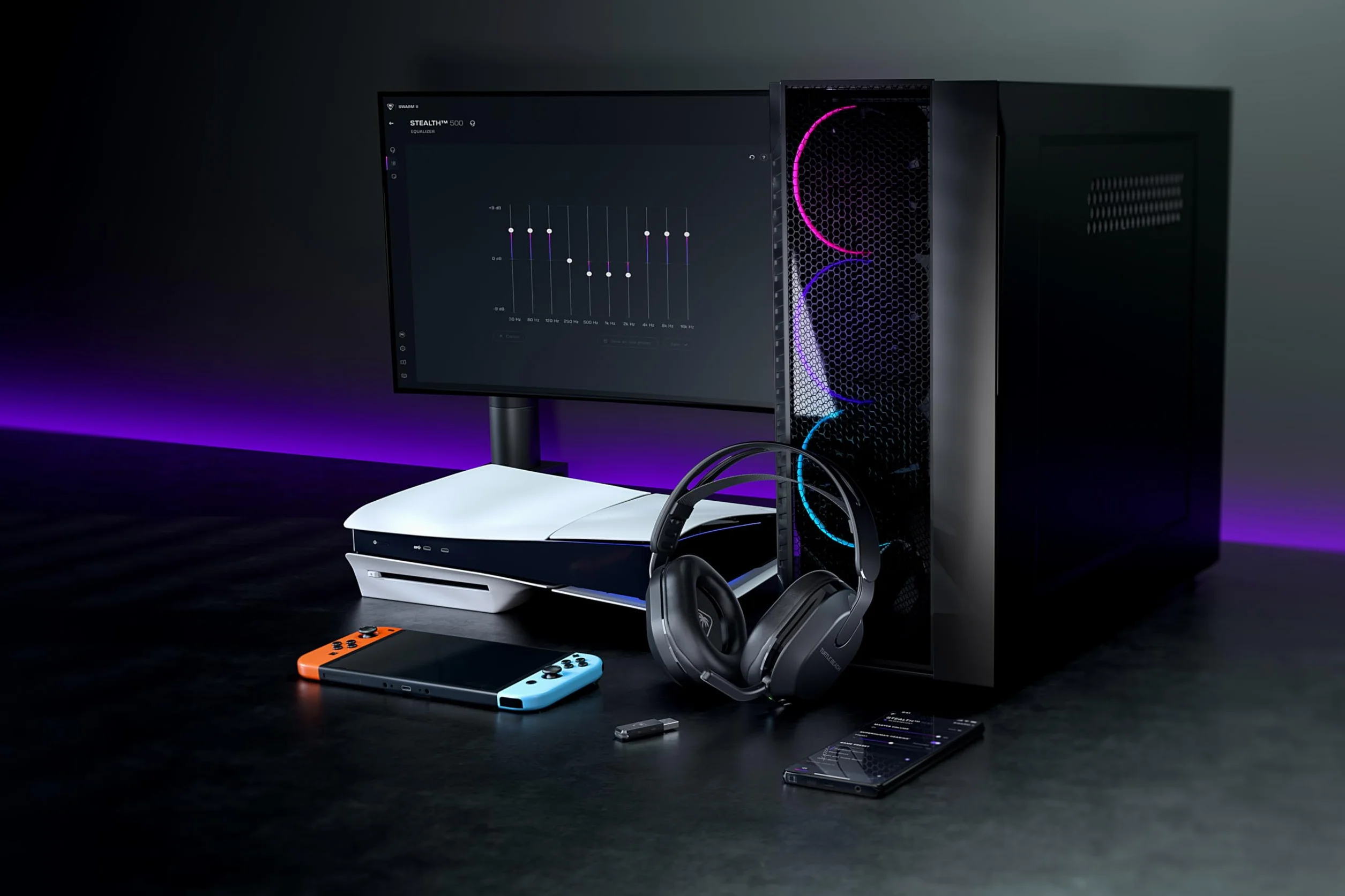 Turtle Beach Stealth 500 Czarny Bezprzewodowe Słuchawki Gamingowe PC PS5 PS4 Nintendo Switch Bluetooth 40hr Bateria
