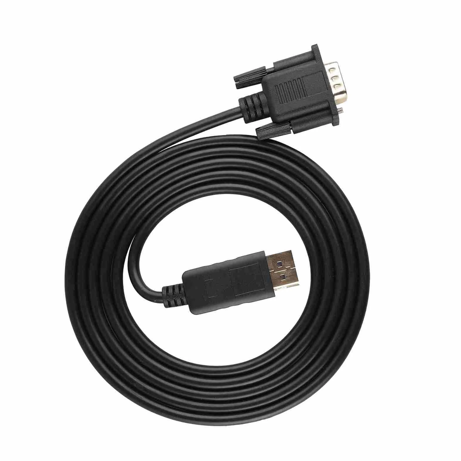 Sonew Adapter DisplayPort na VGA, 1,8 m 1080P HD Mini Dp na VGA konwerter kabla do laptopa PC