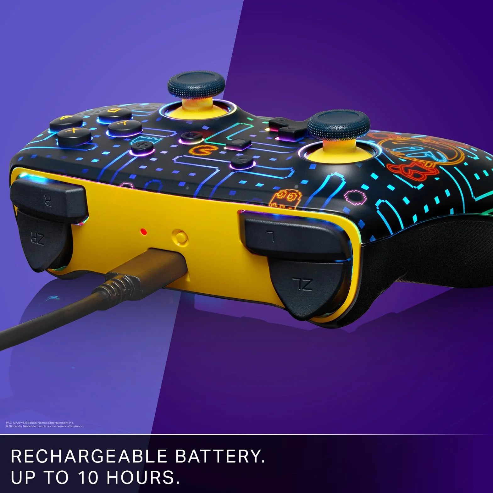 PowerA Enhanced Wireless Controller for Nintendo Switch with Lumectra - PAC-MAN NEON ARCADE