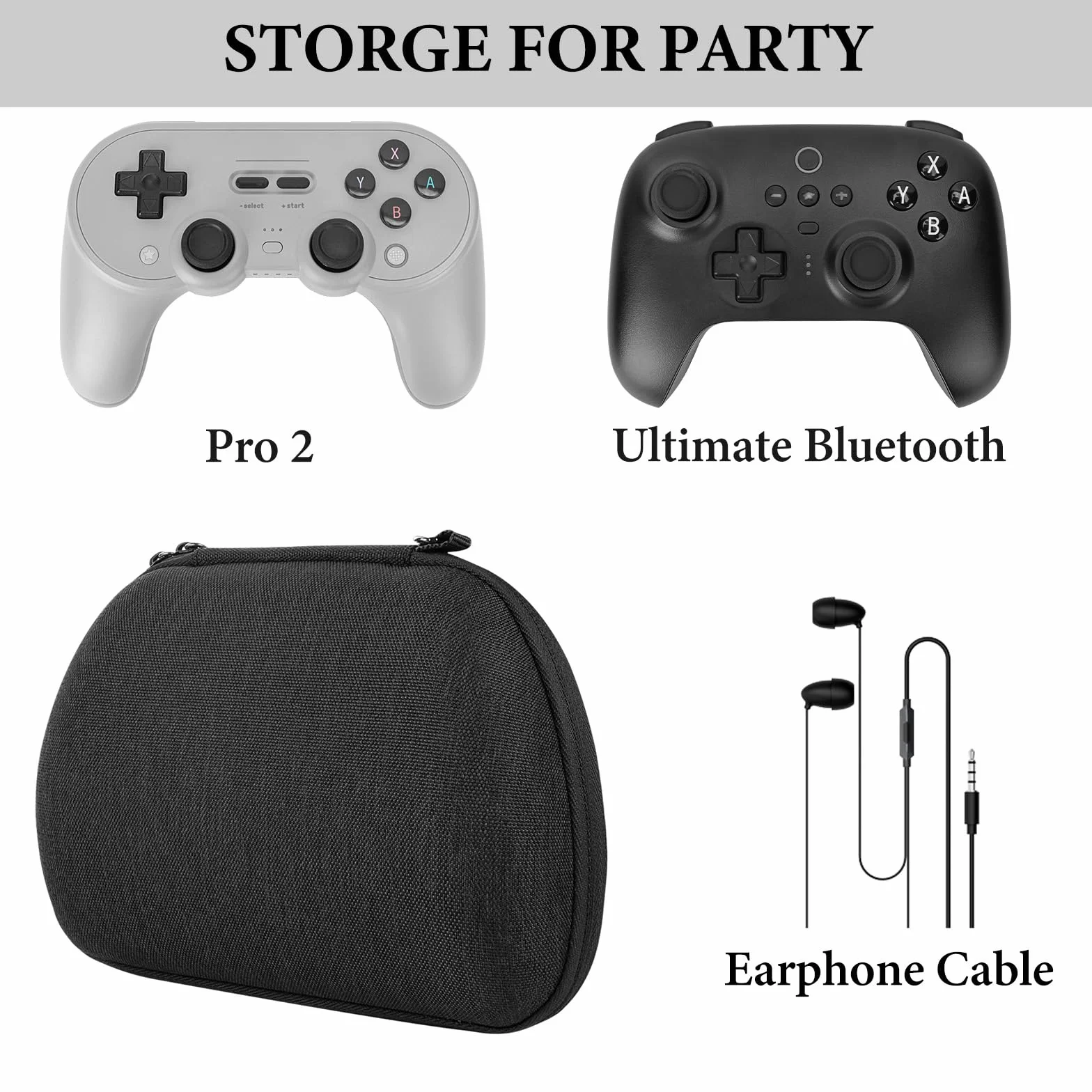 GEEKRIA Etui podróżne na kontroler kompatybilne z 8BitDo Pro 2, Ultimate, 2C, torba do przenoszenia, torba ochronna z wewnętrzną kieszenią siatkową na kabel do ładowania (ciemnoszary)