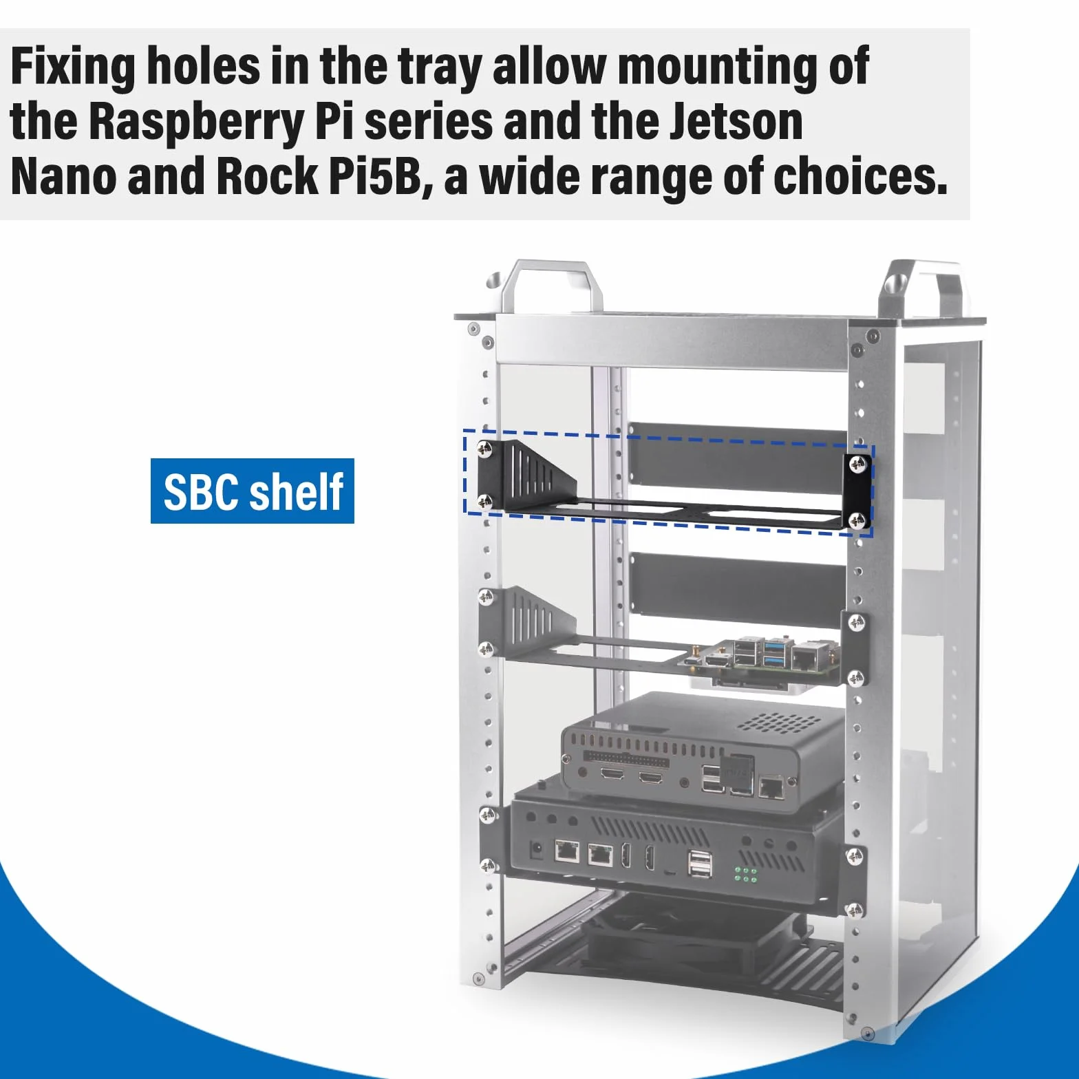 GeeekPi DeskPi RackMate Accessories SBC Shell 10 cali 1U Rack Shelf do DeskPi RackMate T1/T0/T2 Rackmount i wszystkich standardowych 10-calowych szaf i szaf